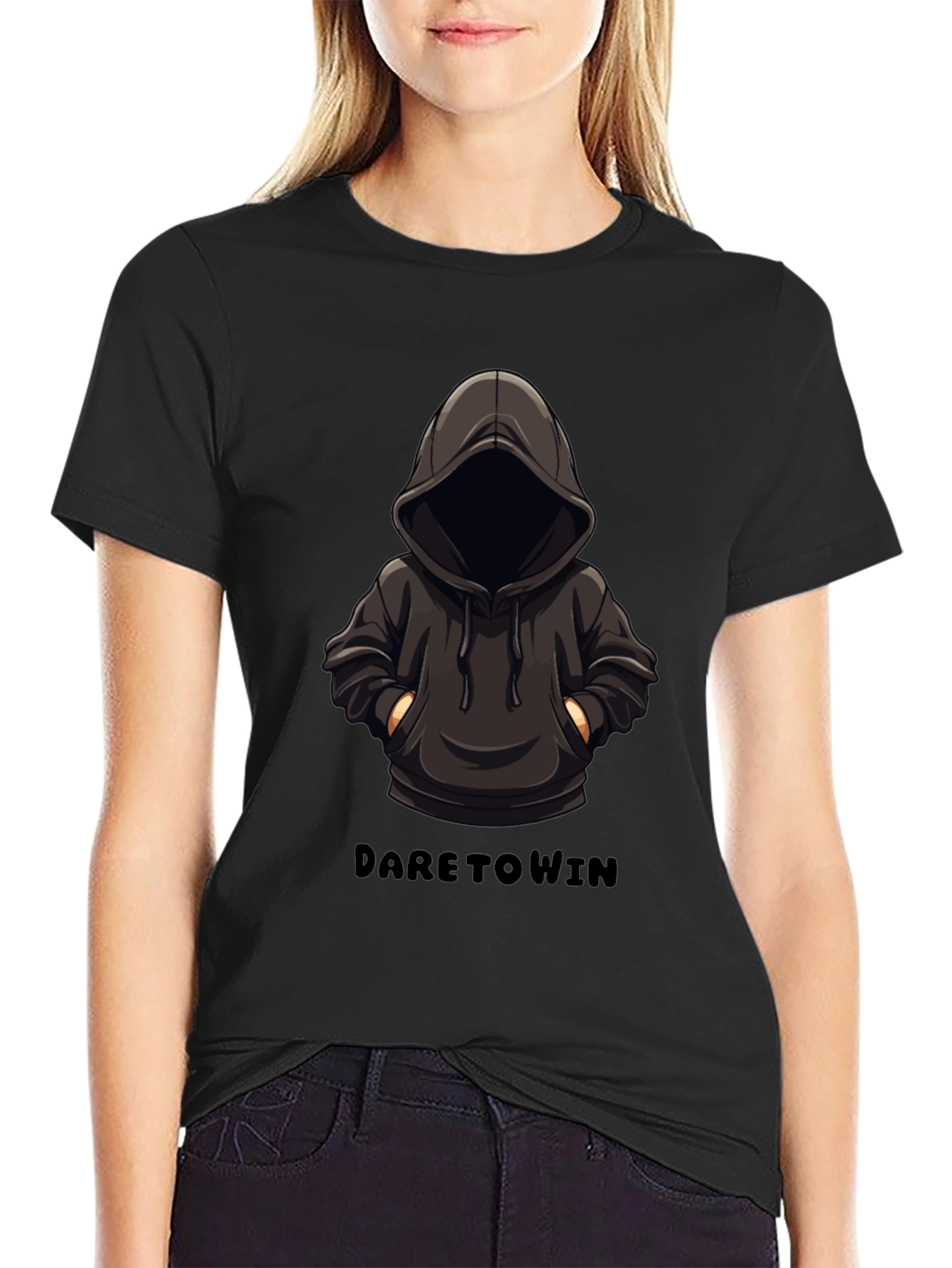 Dare to Win Hooded Character Graphic T-Shirt