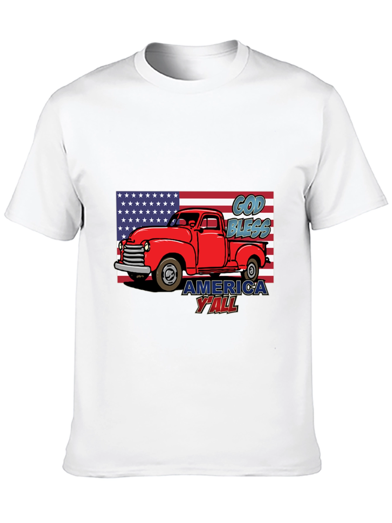 God Bless America Yall Truck Graphic Tee