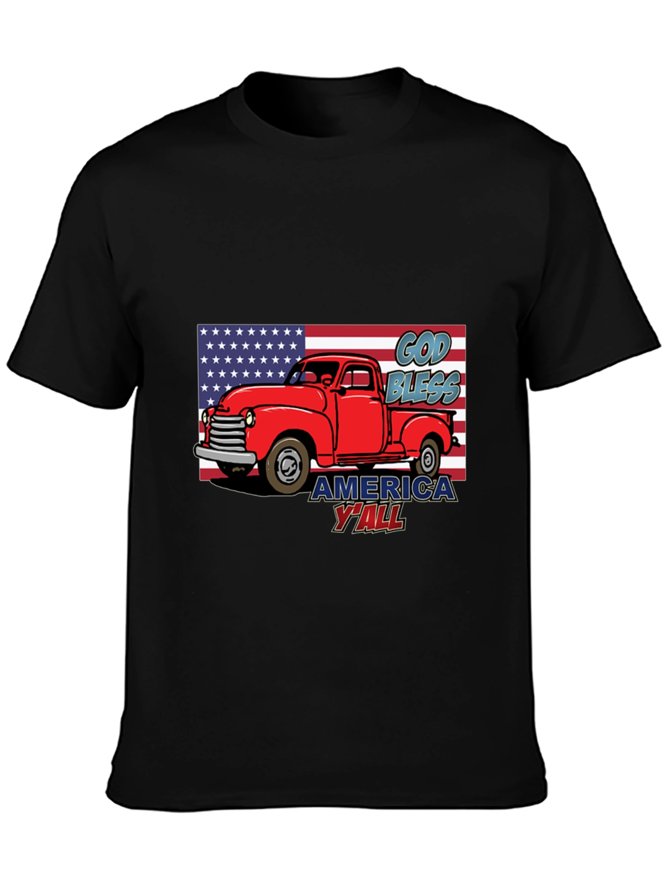 God Bless America Yall Truck Graphic Tee