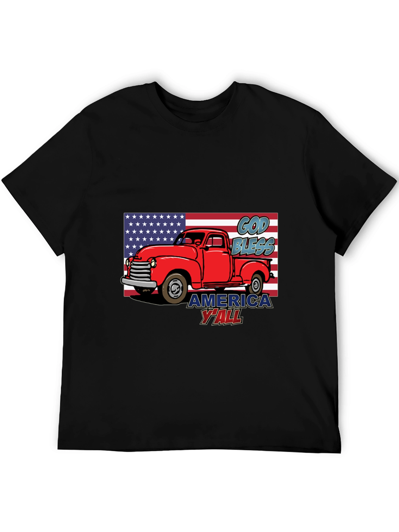 God Bless America Yall Truck Graphic Tee