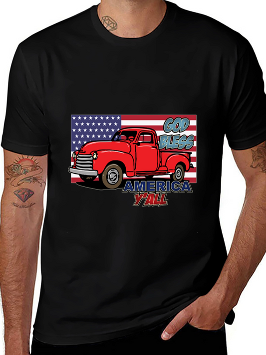 God Bless America Yall Truck Graphic Tee