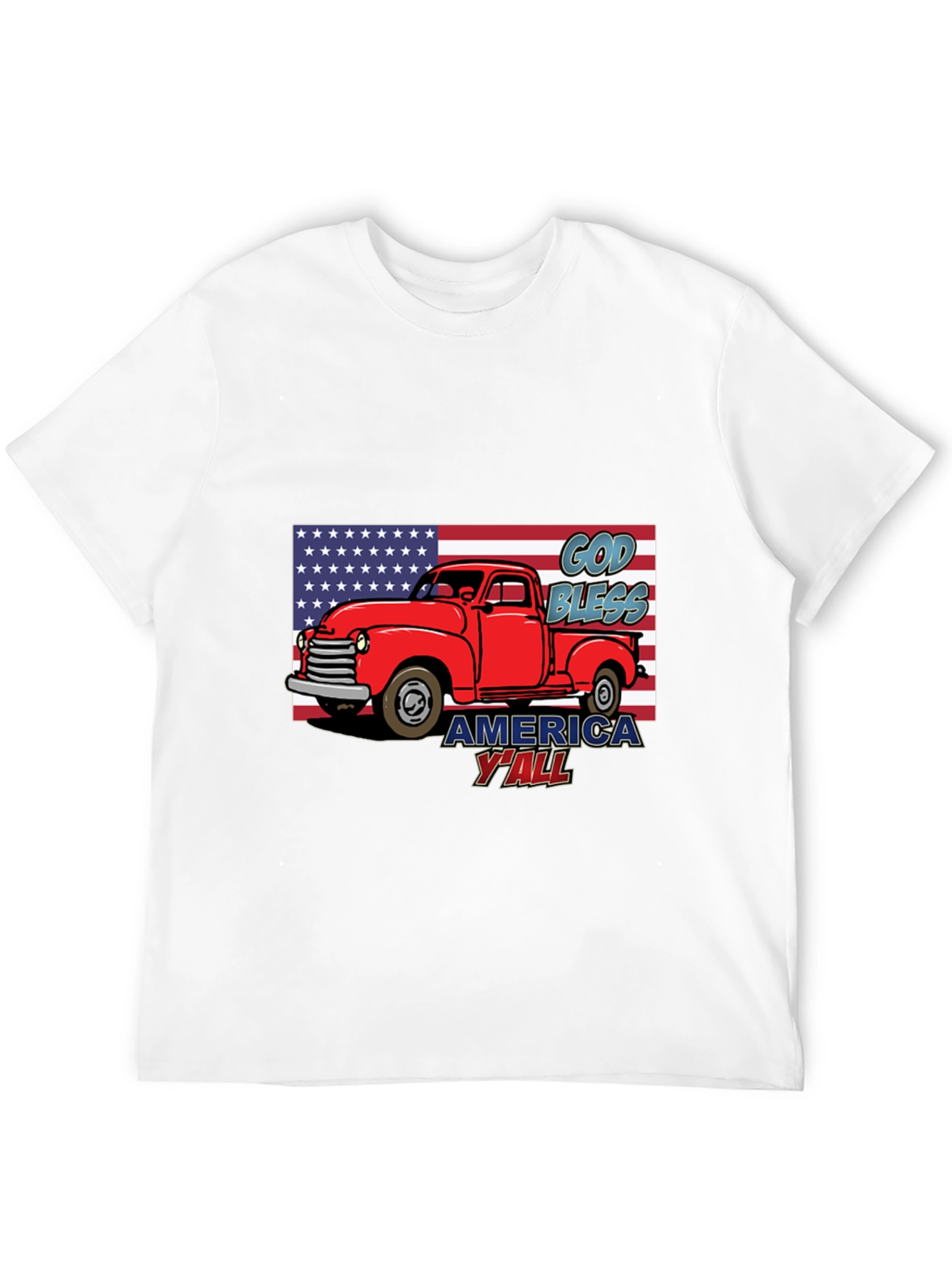 God Bless America Yall Truck Graphic Tee