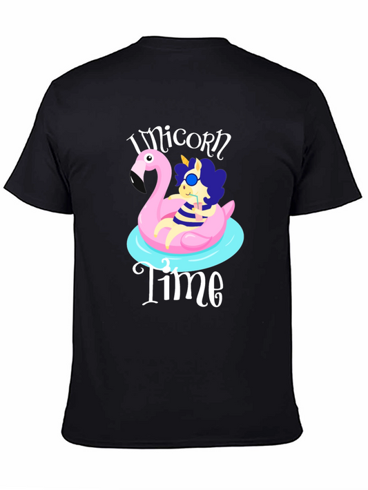 Unicorn Time T-Shirt - Flamingo Pool Float