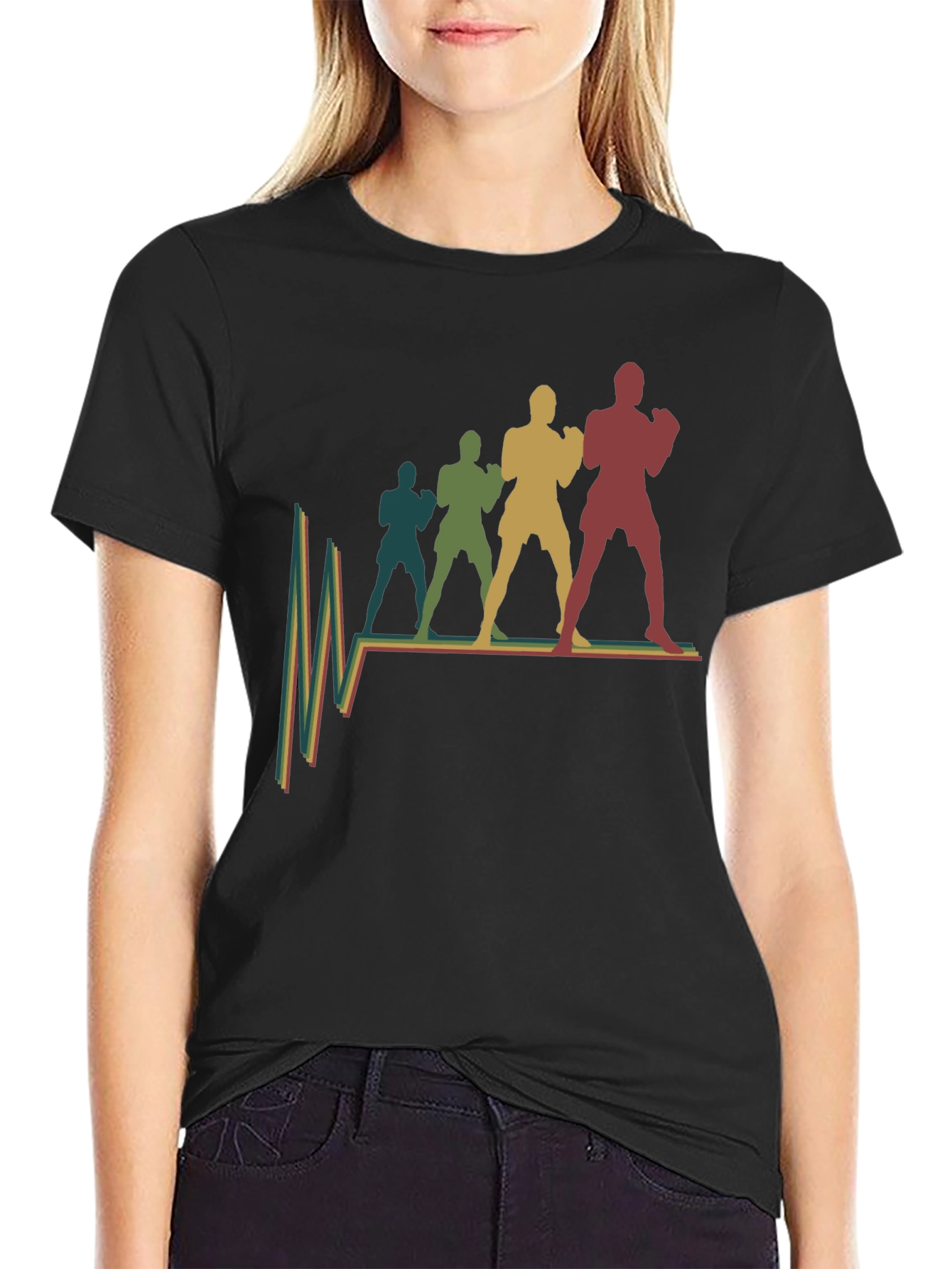 Retro Boxer Pulse T-Shirt - Black