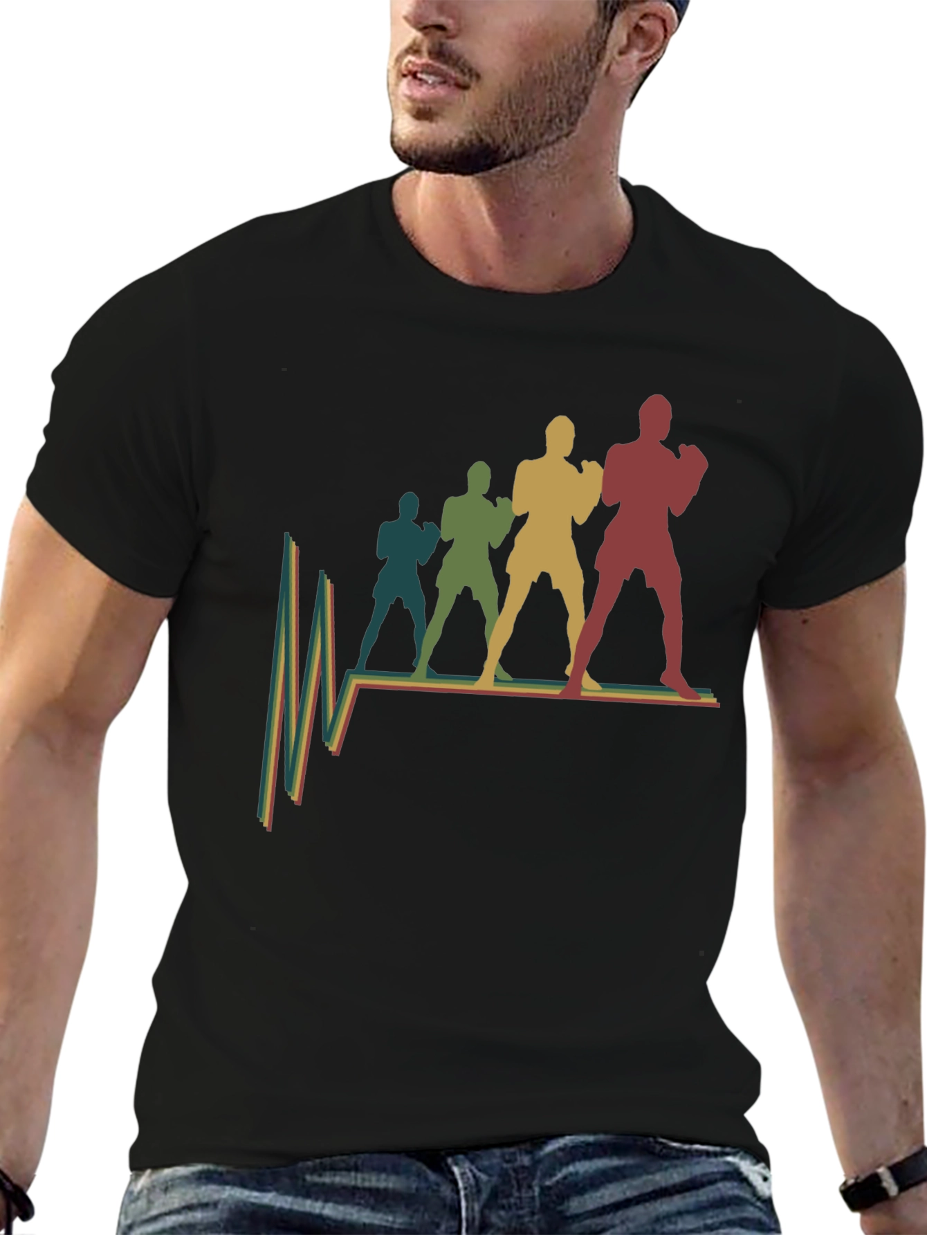 Retro Boxer Pulse T-Shirt - Black