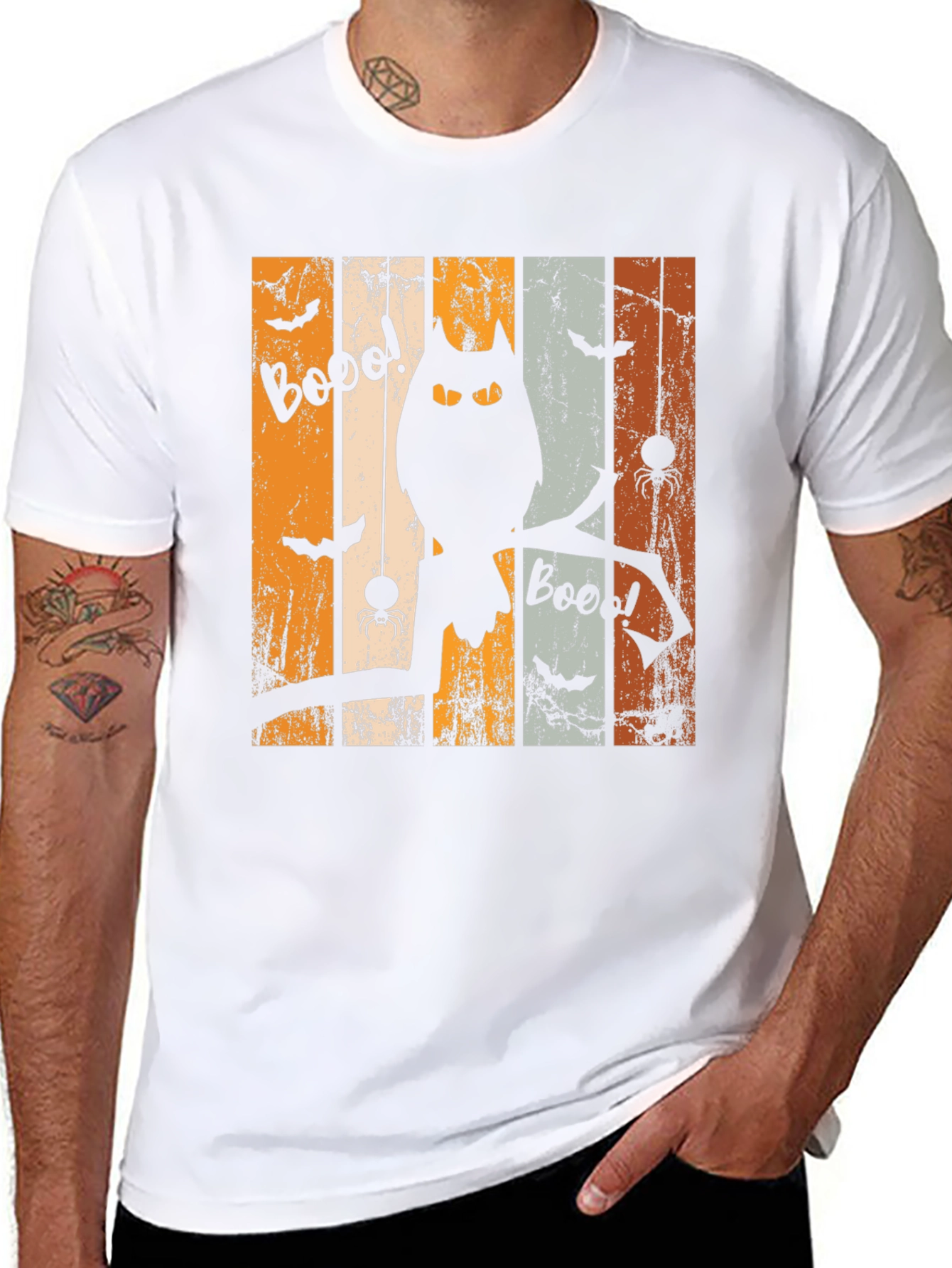 Halloween Owl Boo Graphic T-Shirt