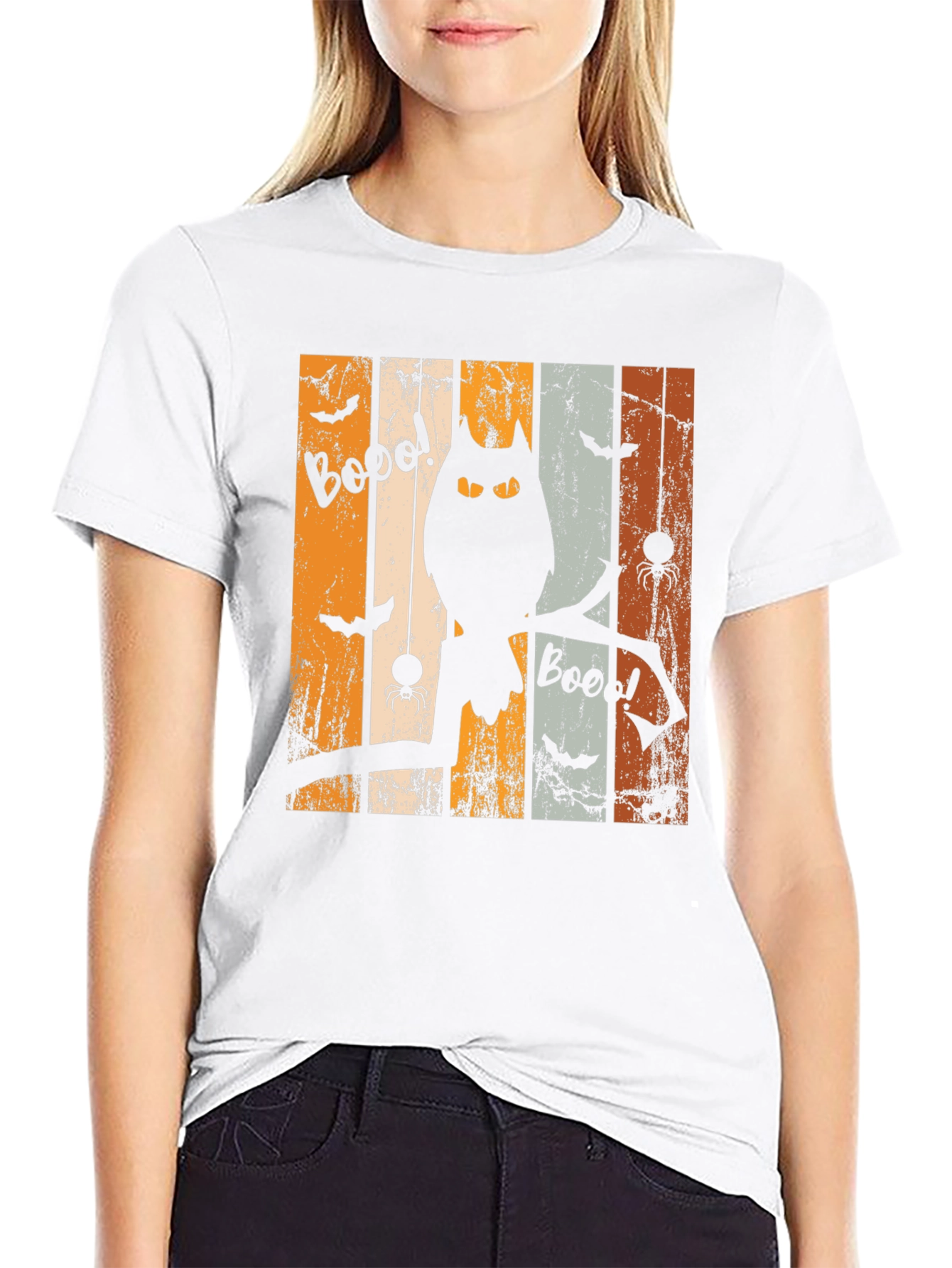 Halloween Owl Boo Graphic T-Shirt