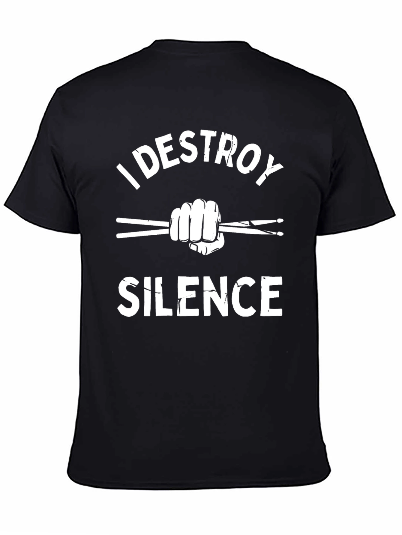 I Destroy Silence Black T-Shirt - Drummer Apparel