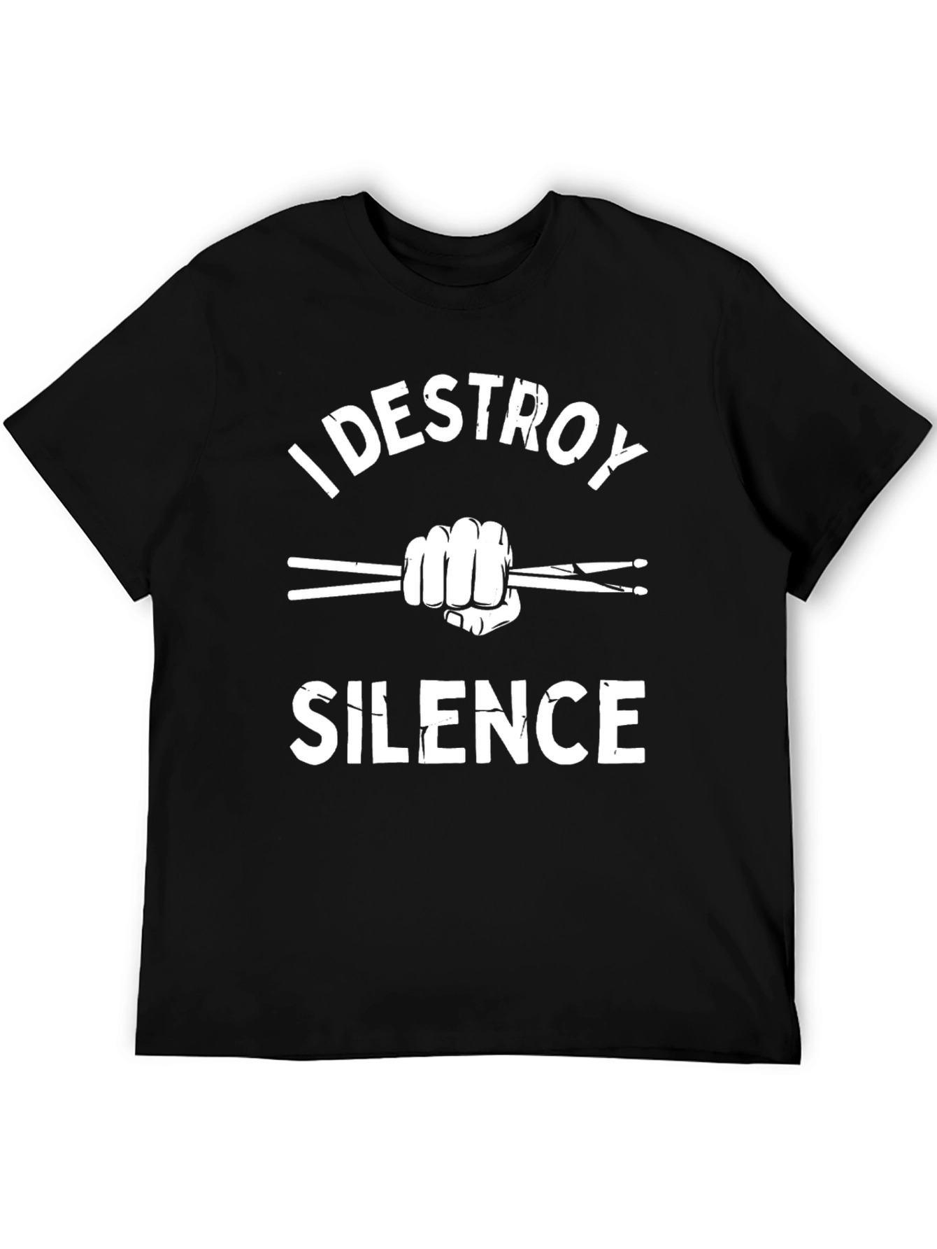 I Destroy Silence Black T-Shirt - Drummer Apparel