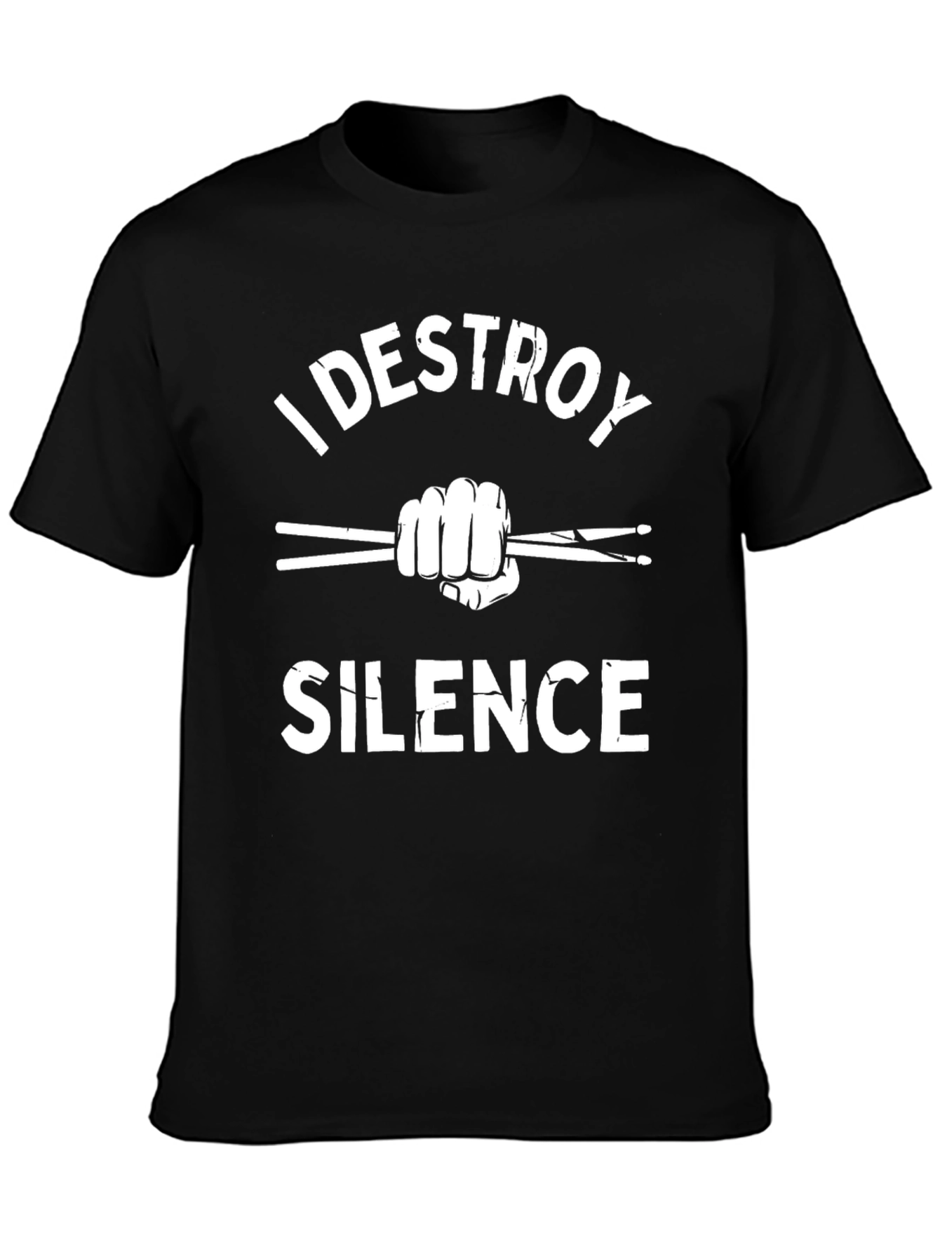 I Destroy Silence Black T-Shirt - Drummer Apparel
