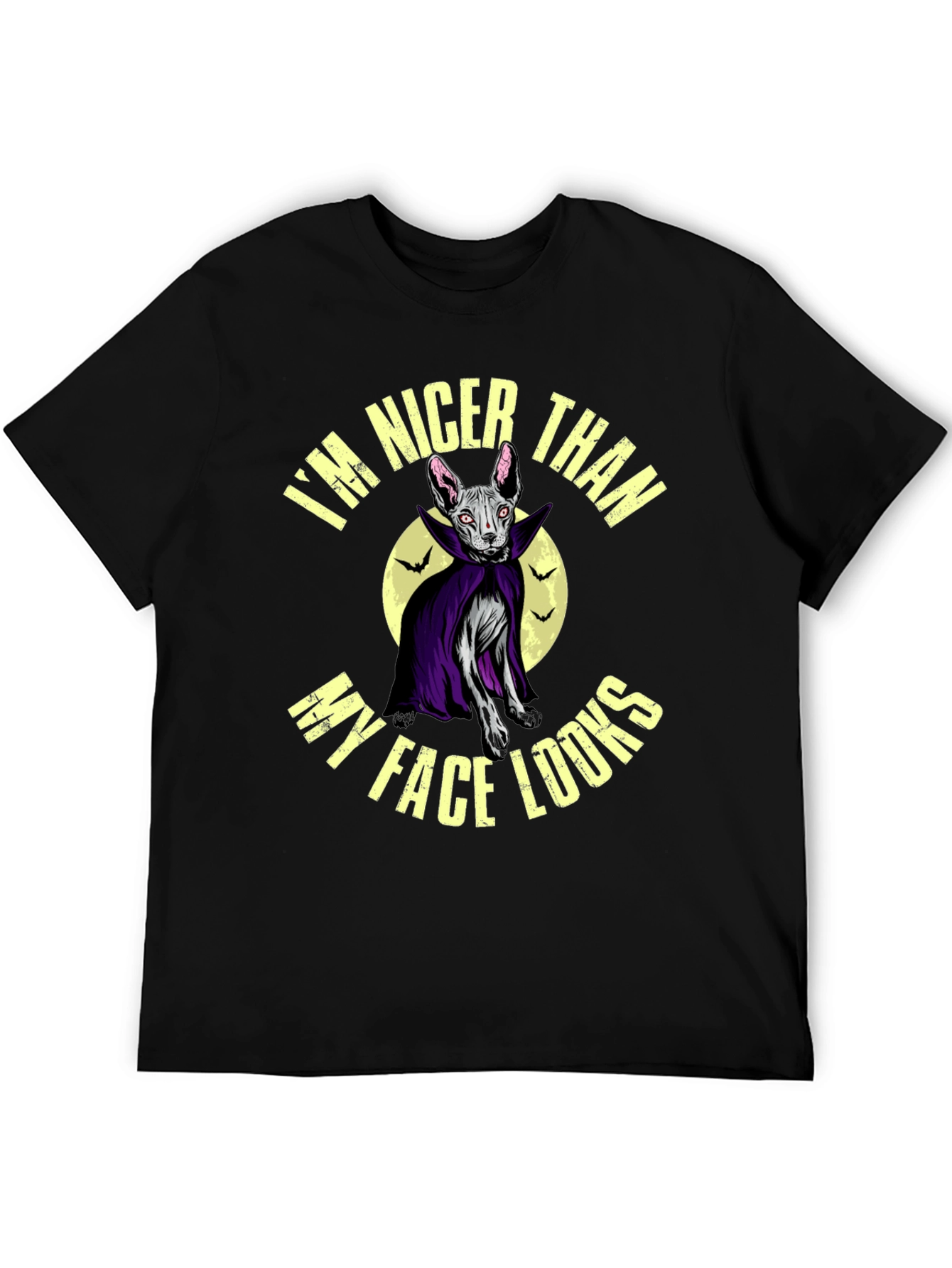 Nicer Than My Face Looks Cat Vampire Graphic Tee