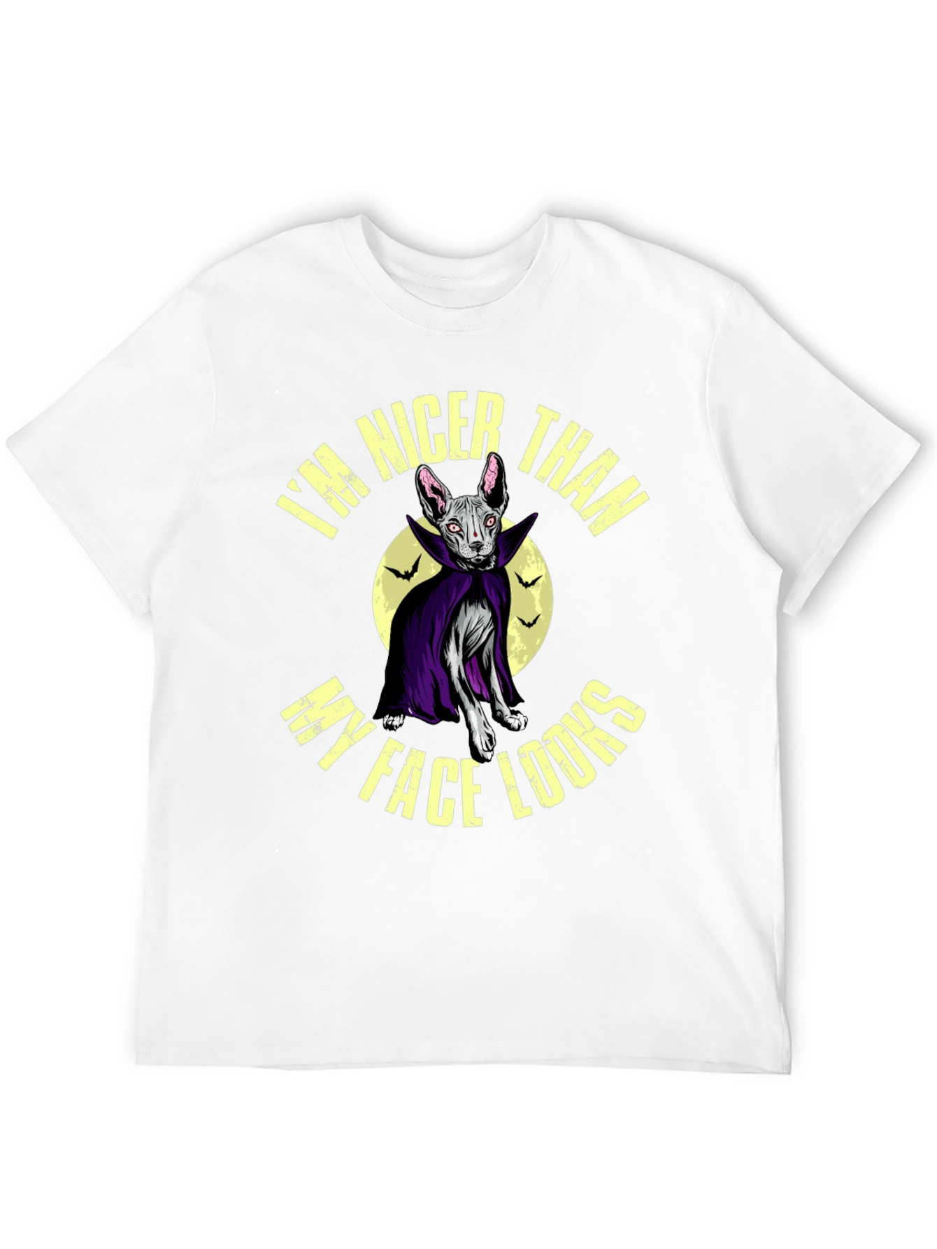 Nicer Than My Face Looks Cat Vampire Graphic Tee