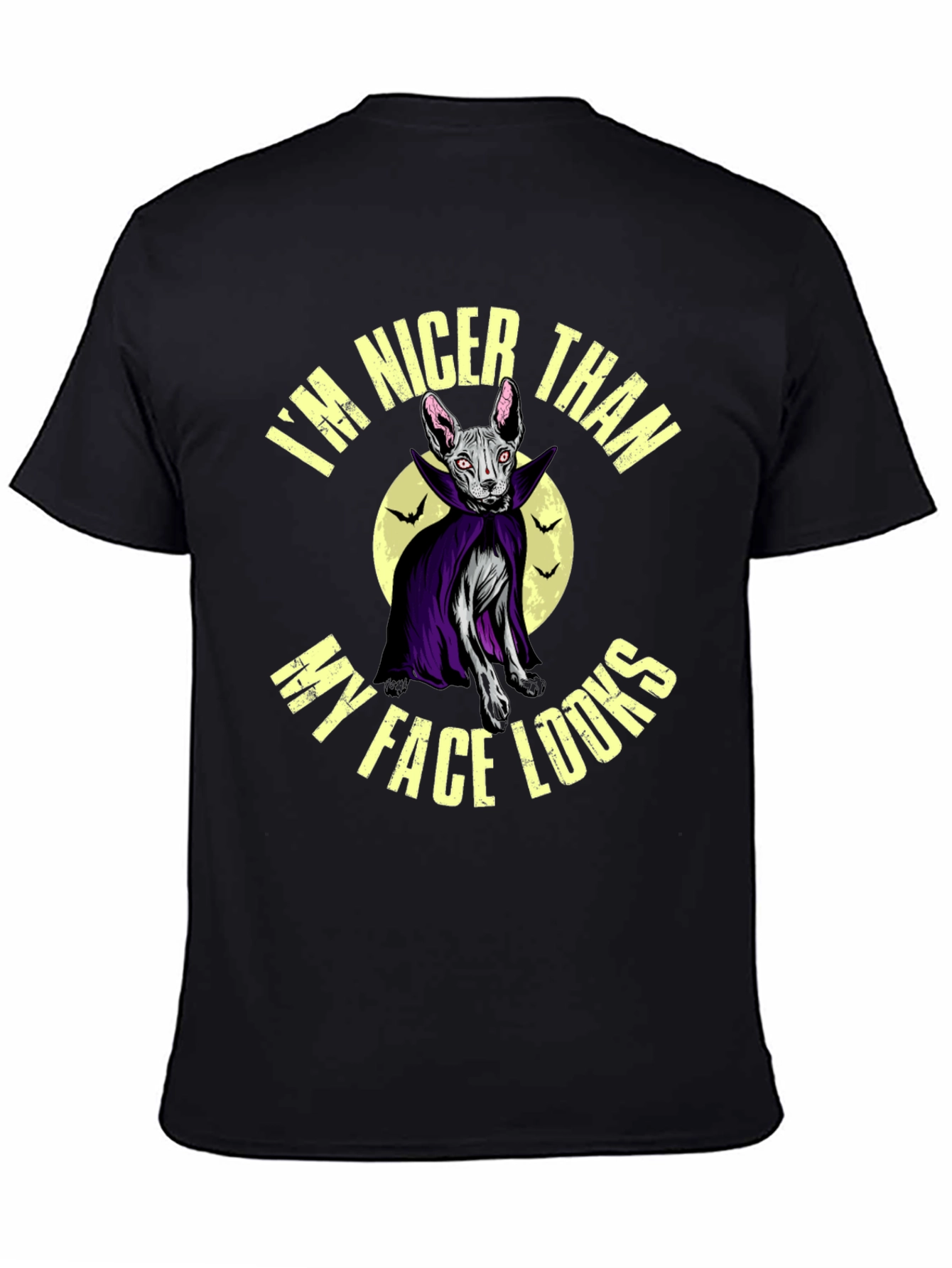 Nicer Than My Face Looks Cat Vampire Graphic Tee