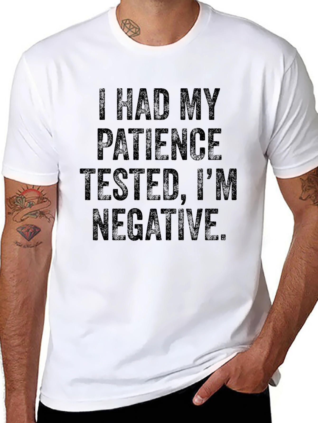 Patience Tested Negative Funny Graphic Tee