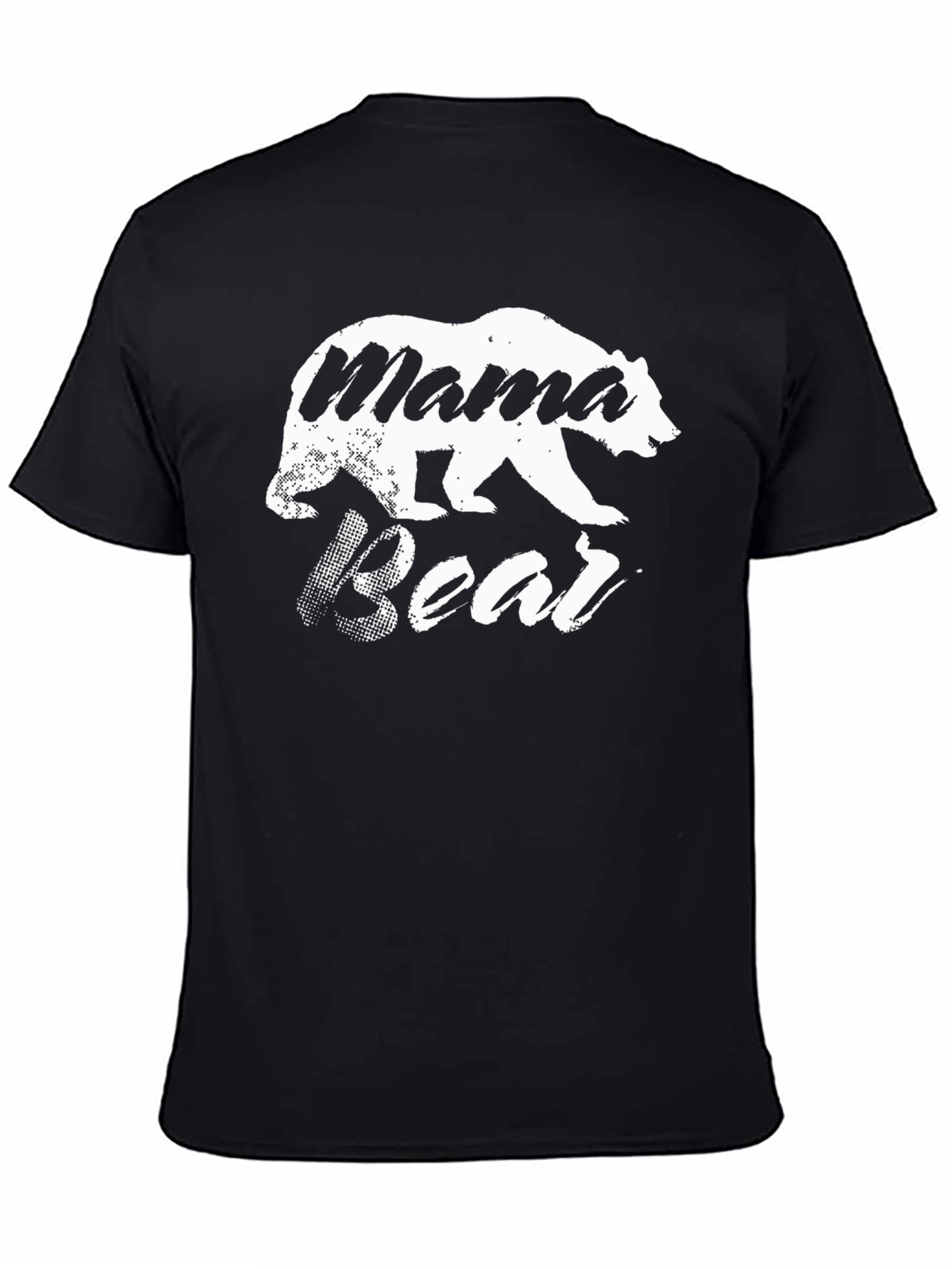 Mama Bear Graphic Tee - Black Cotton Blend T-Shirt