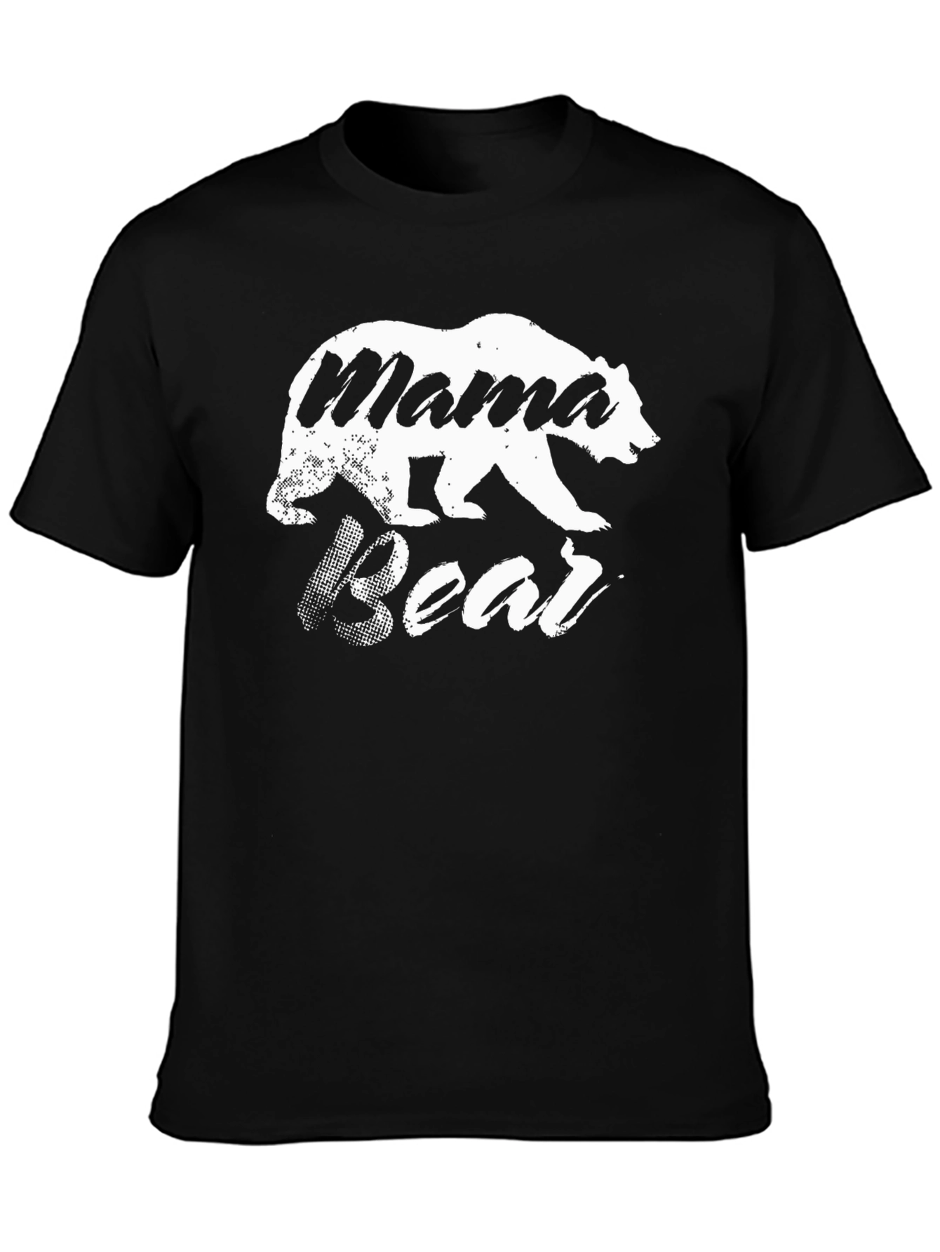 Mama Bear Graphic Tee - Black Cotton Blend T-Shirt