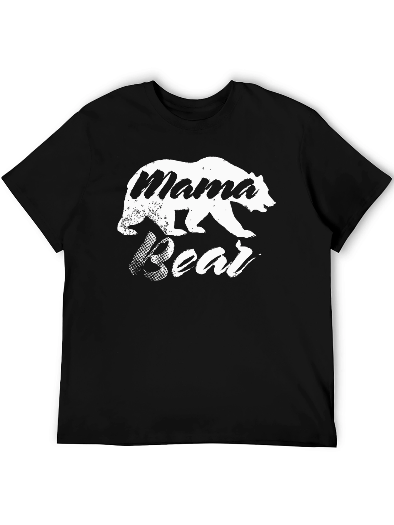 Mama Bear Graphic Tee - Black Cotton Blend T-Shirt