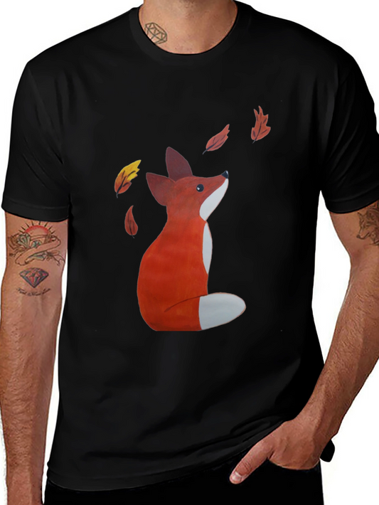 Fox & Falling Leaves Graphic Tee - Stylish & Unique!