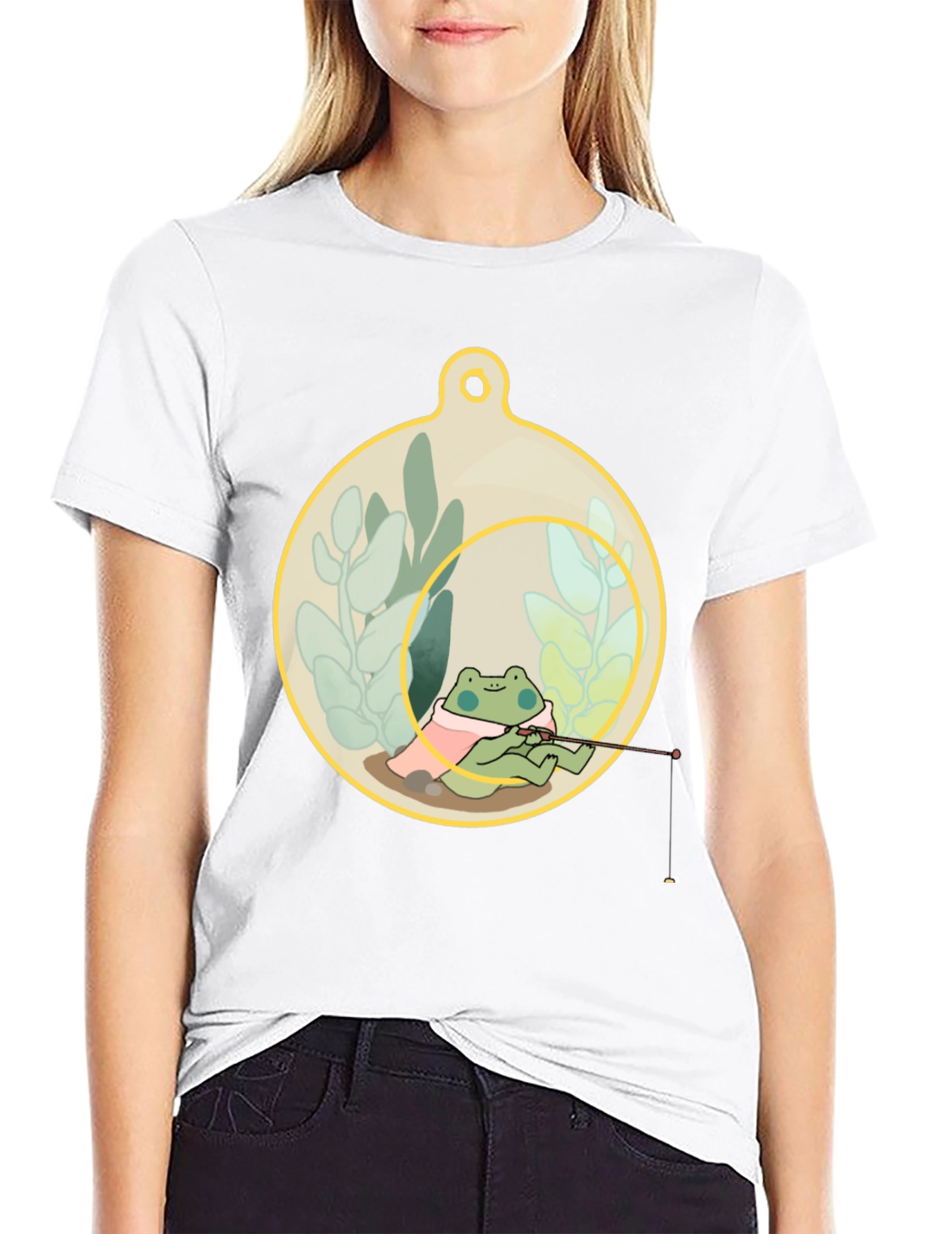 Frog Fishing in a Terrarium T-Shirt