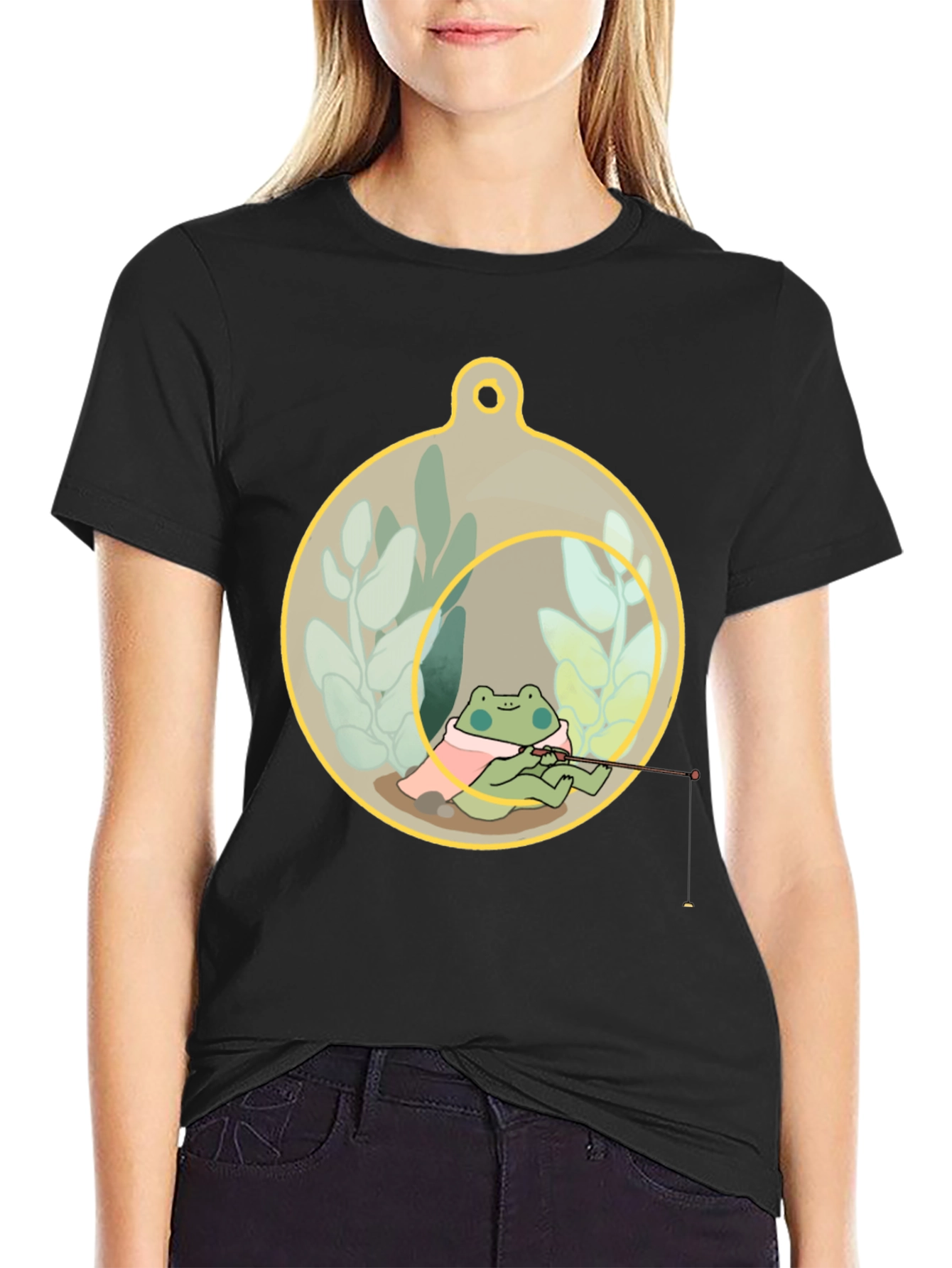Frog Fishing in a Terrarium T-Shirt