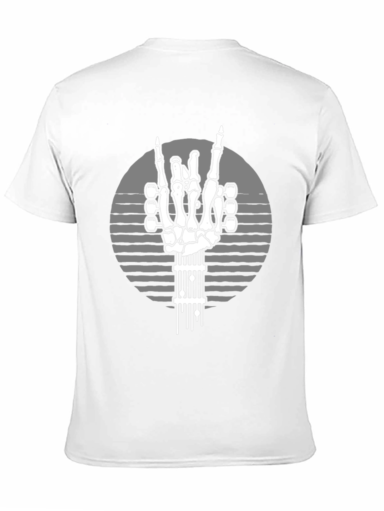 Rock On Skeleton Guitar Hand T-Shirt