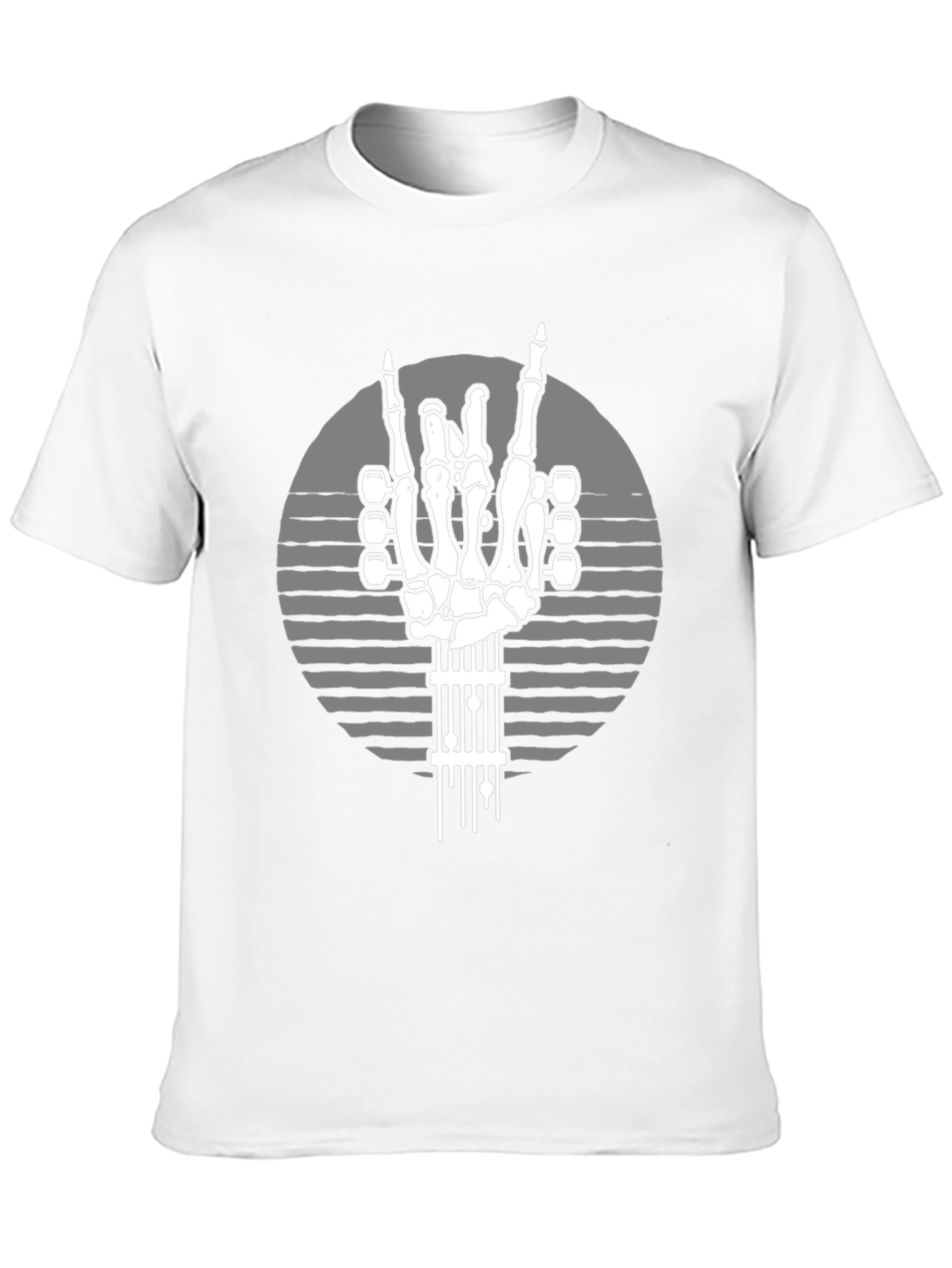 Rock On Skeleton Guitar Hand T-Shirt