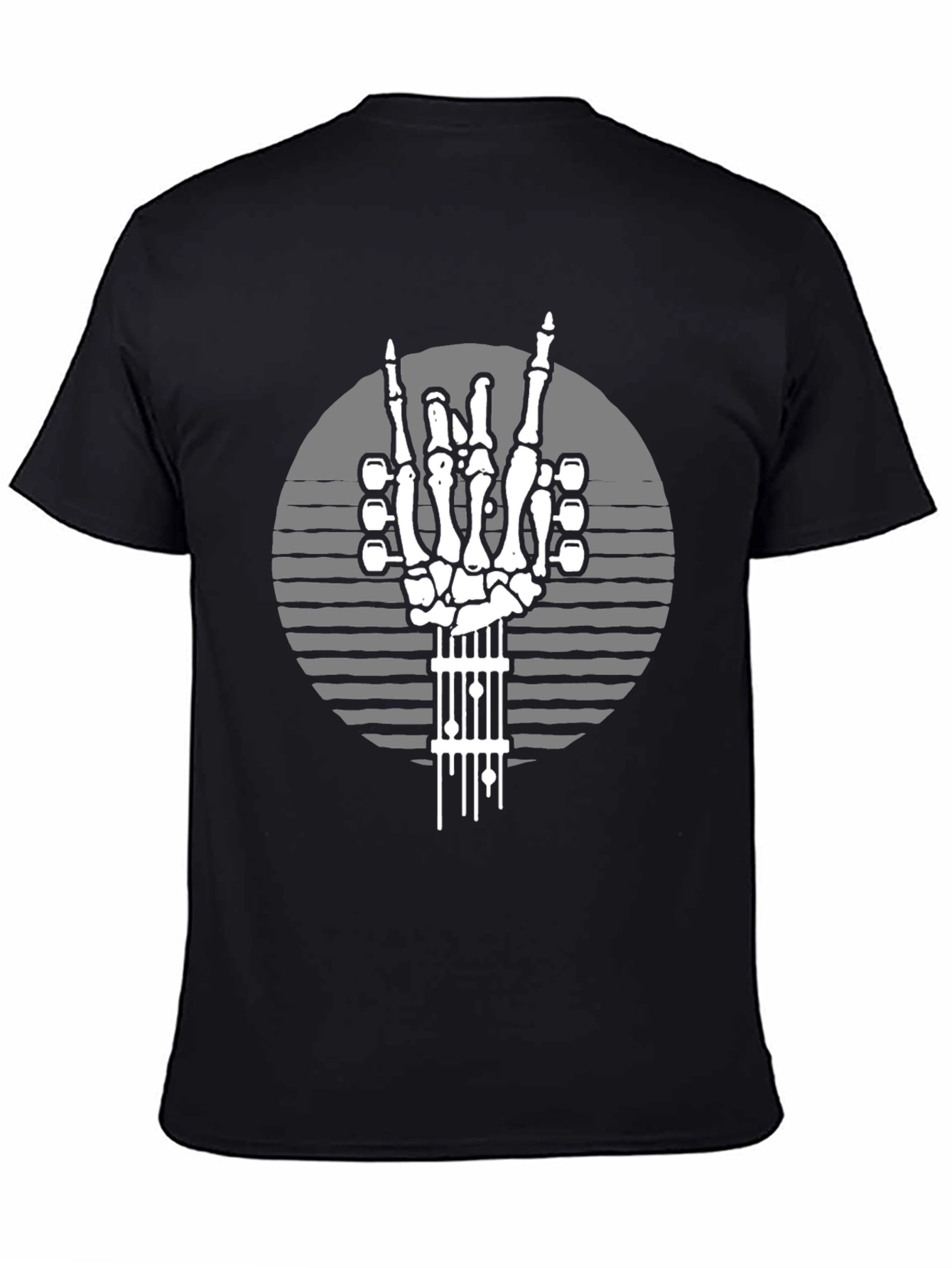 Rock On Skeleton Guitar Hand T-Shirt