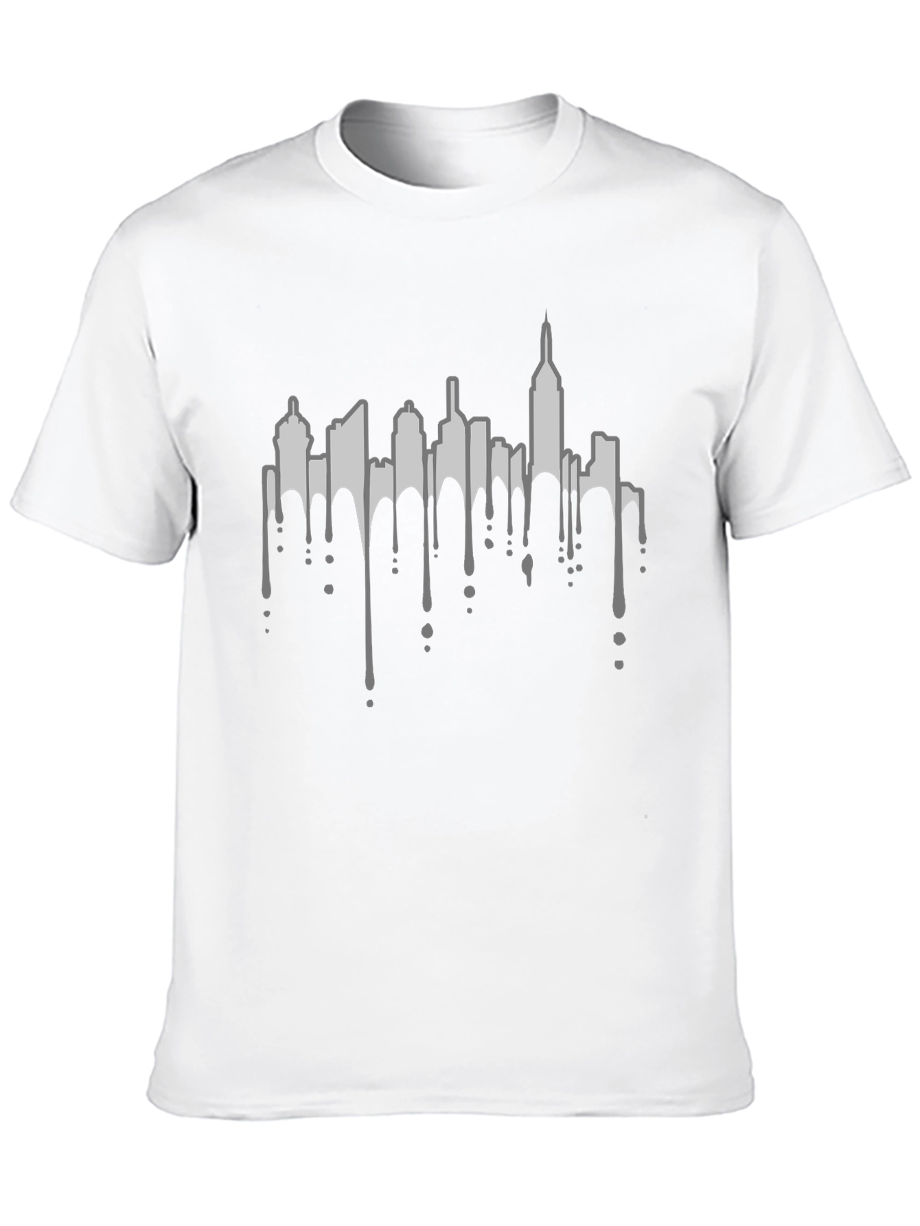 Urban Drip Tee - City Skyline Graphic Black T-Shirt
