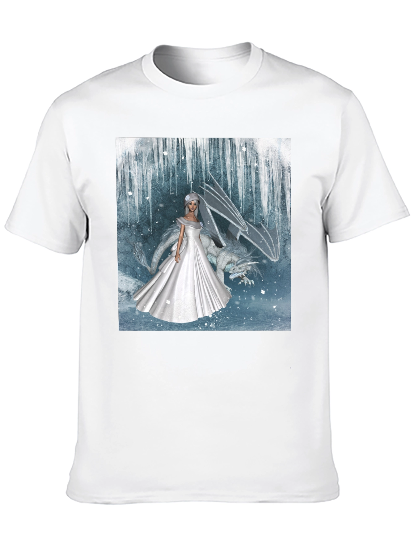 Fantasy Bride & Dragon Graphic Tee - Black