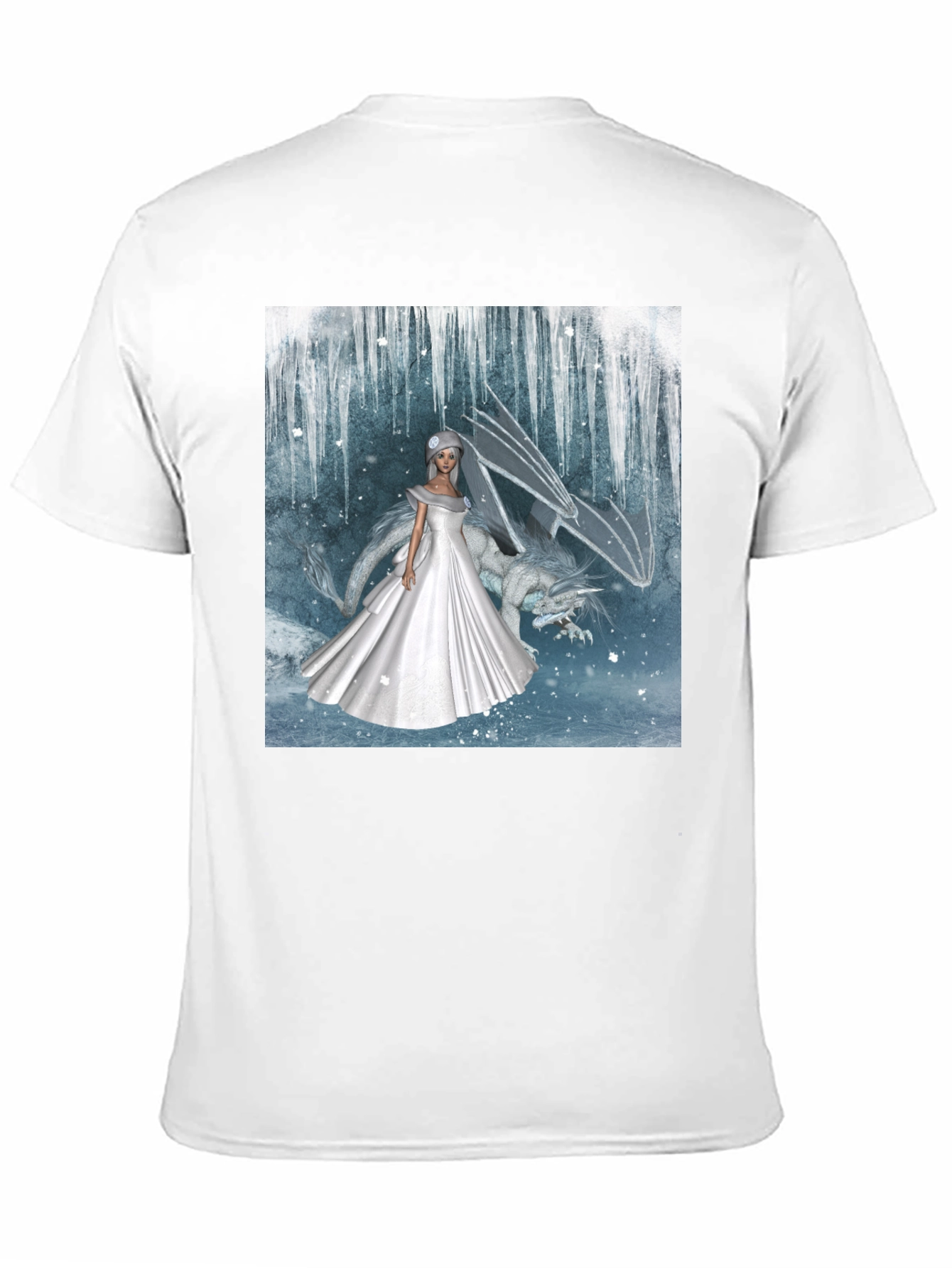 Fantasy Bride & Dragon Graphic Tee - Black