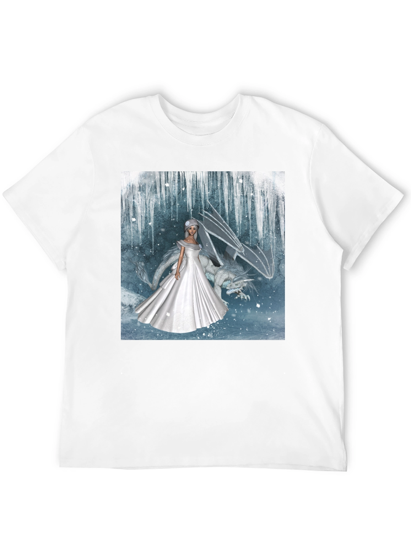 Fantasy Bride & Dragon Graphic Tee - Black