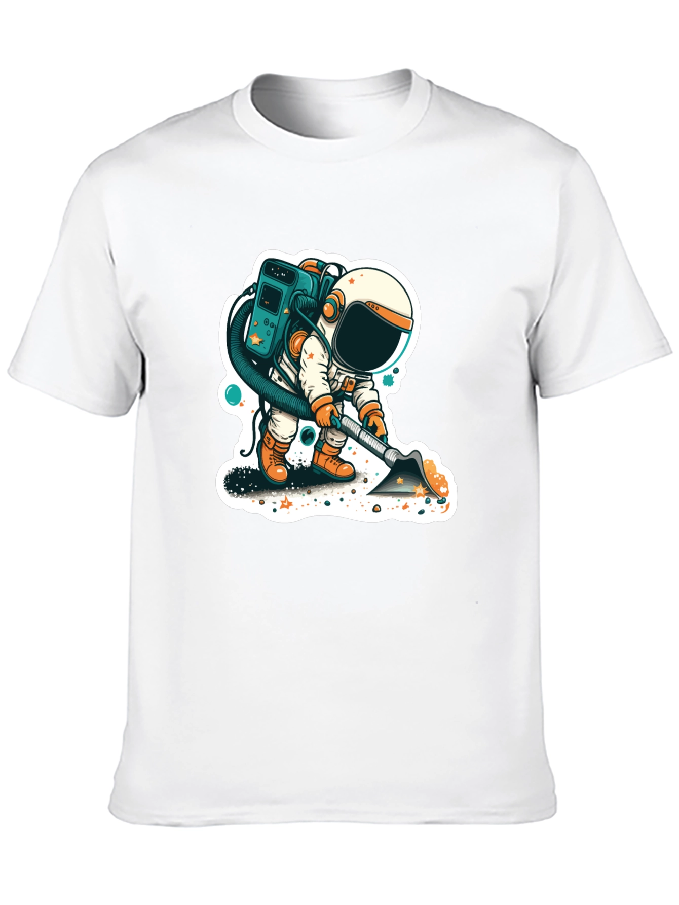 Astronaut Vacuuming Space T-Shirt - Stylish and Unique