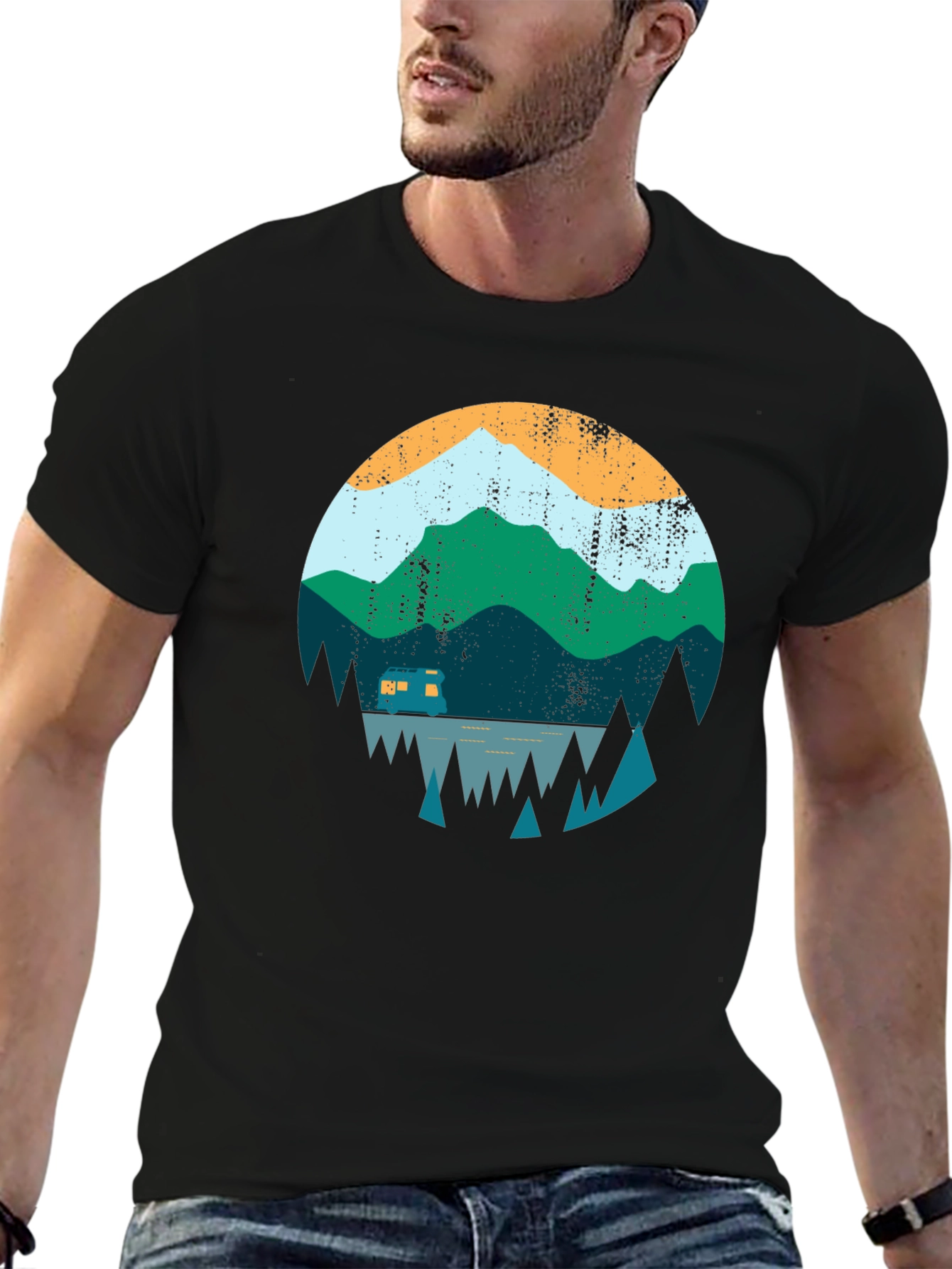 Mountain Camper Graphic Tee - Outdoor Adventure Shirt