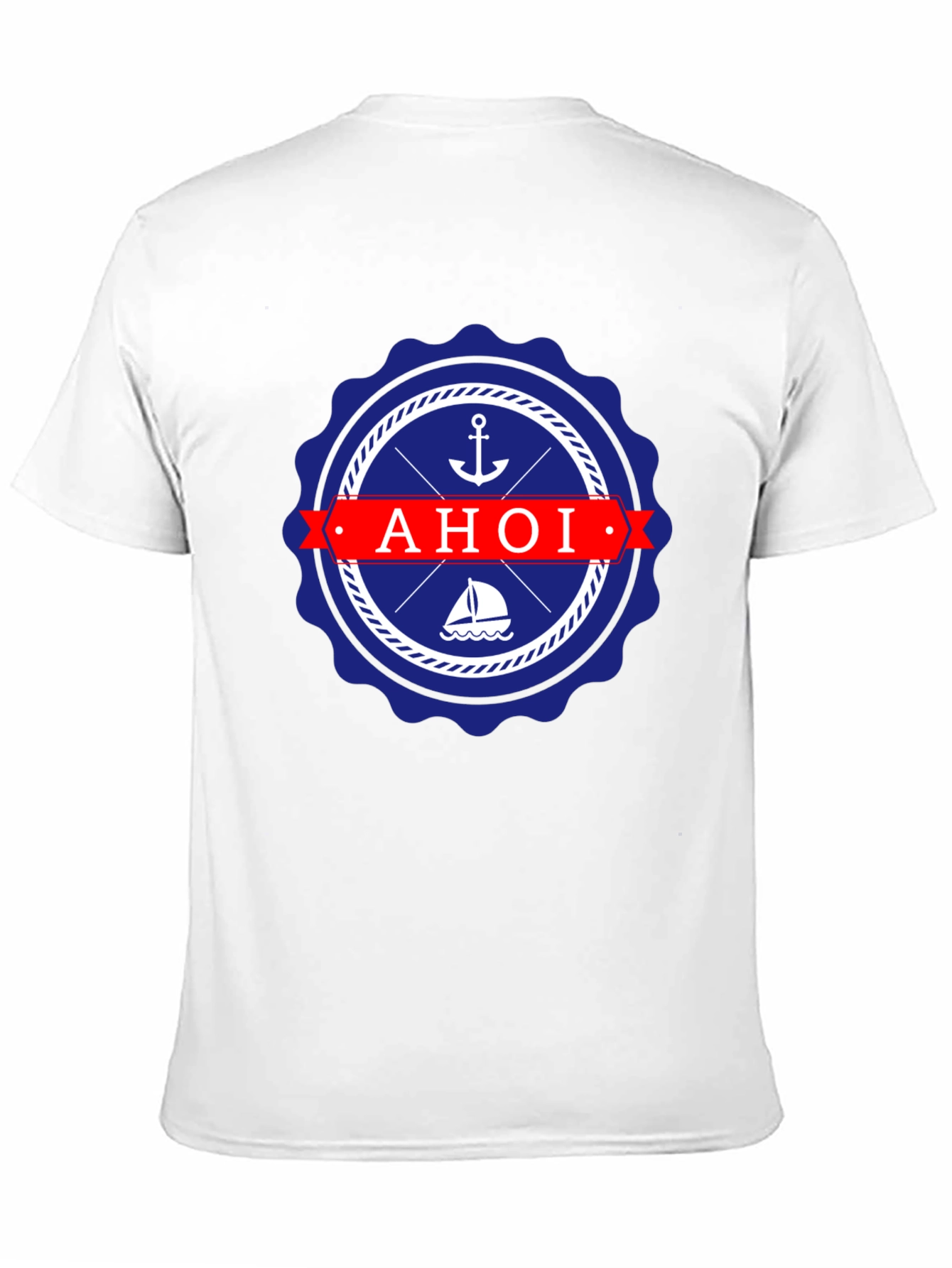 Nautical Ahoi T-Shirt - Anchor & Sailboat Design