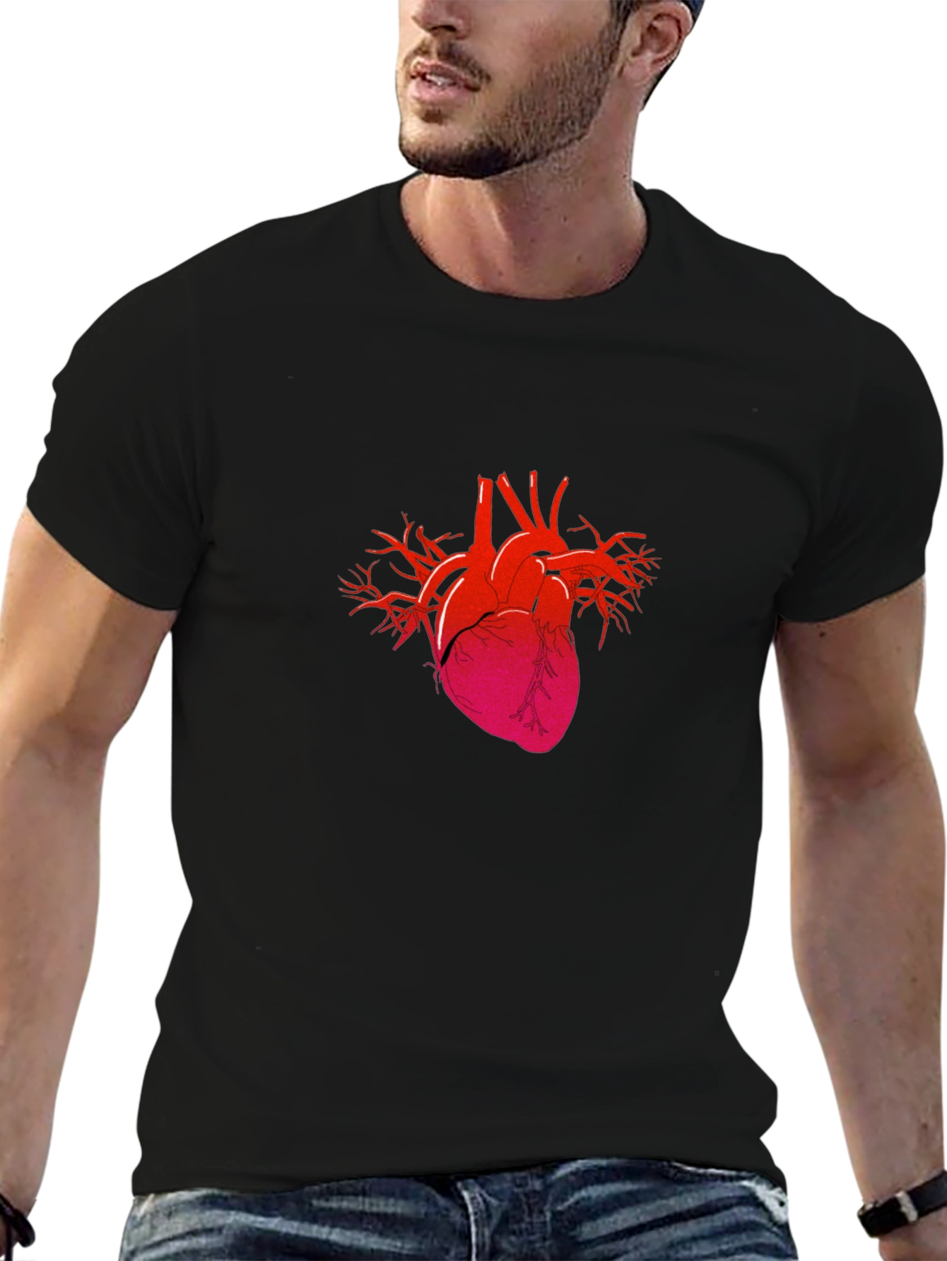 Anatomical Heart Graphic Tee - Black