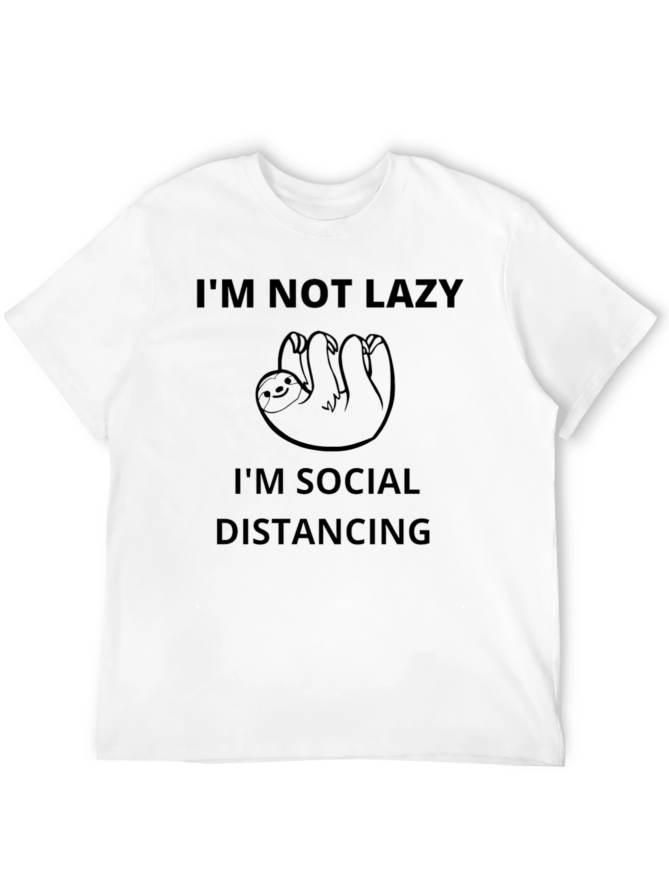 Social Distancing Sloth Graphic Tee - Comfy Cotton