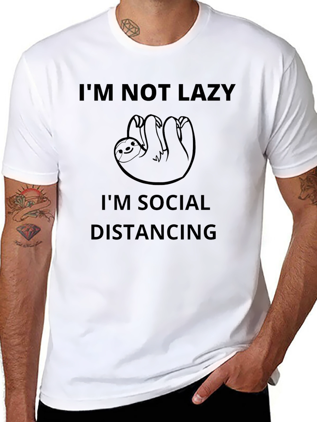 Social Distancing Sloth Graphic Tee - Comfy Cotton