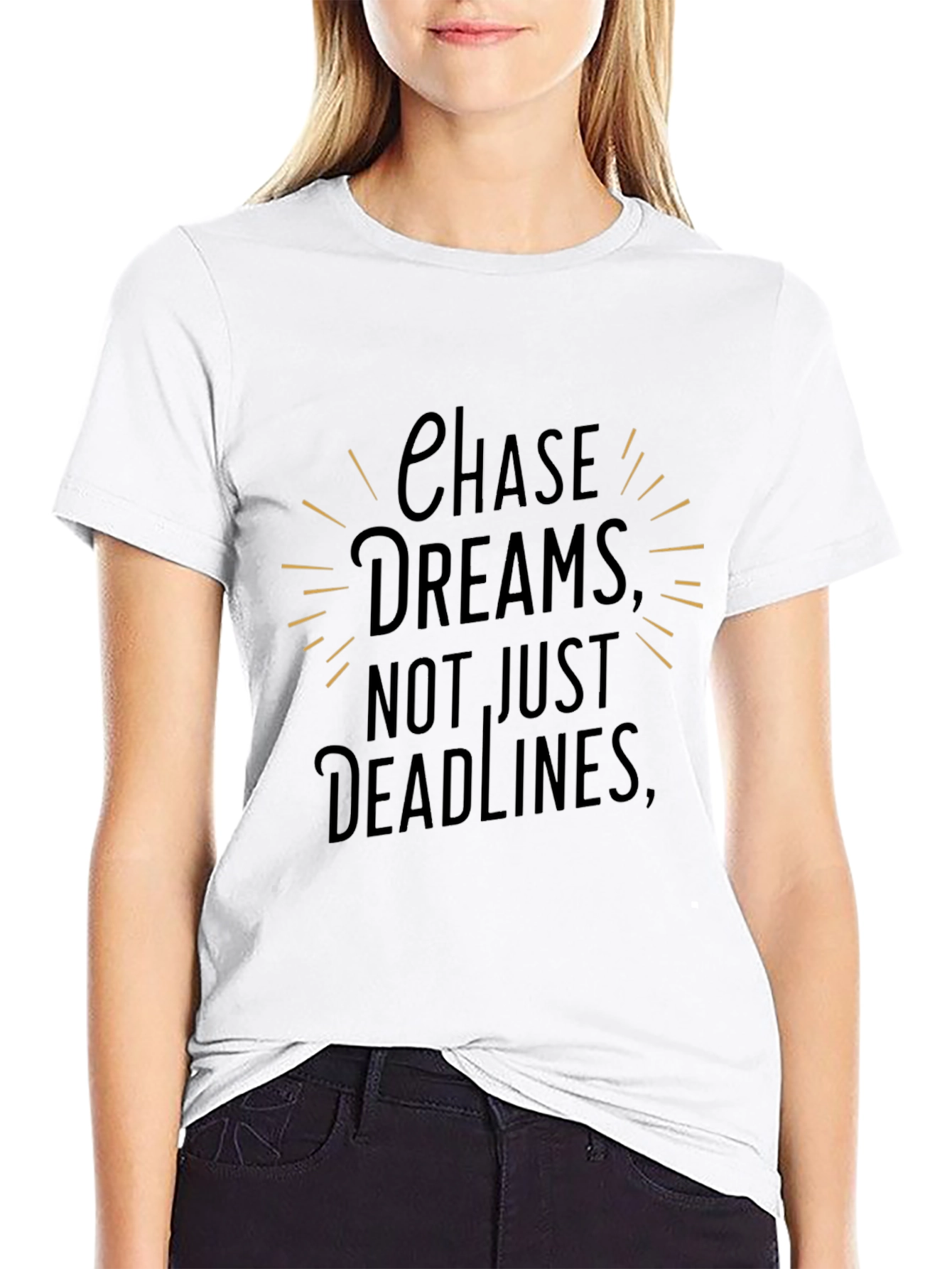 Chase Dreams Graphic Tee - Motivational Black T-Shirt