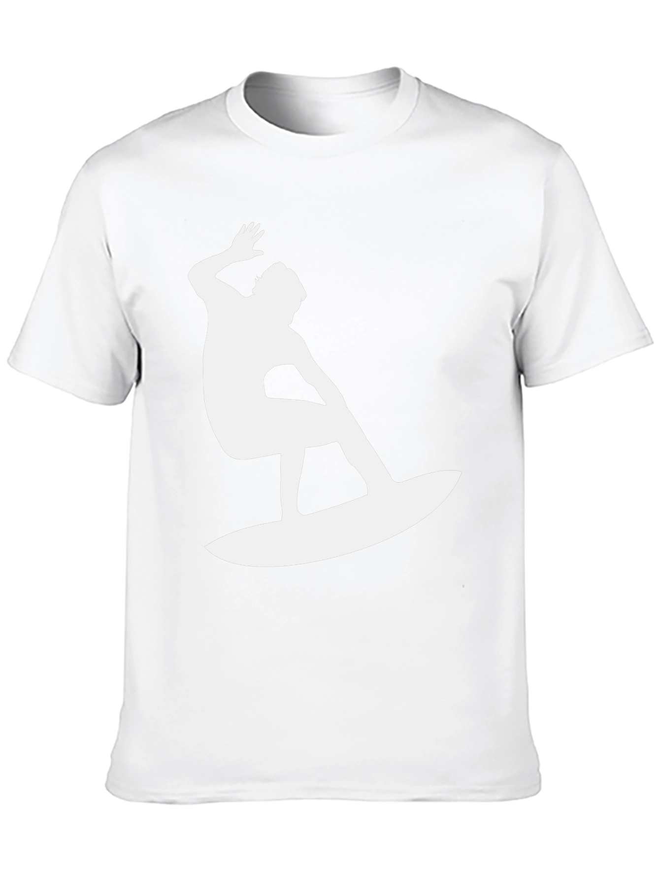 Surfer Silhouette Graphic Tee - Black Cotton T-Shirt