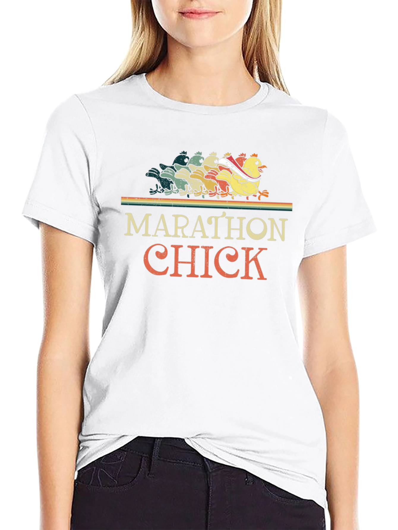 Marathon Chick Running Graphic Tee