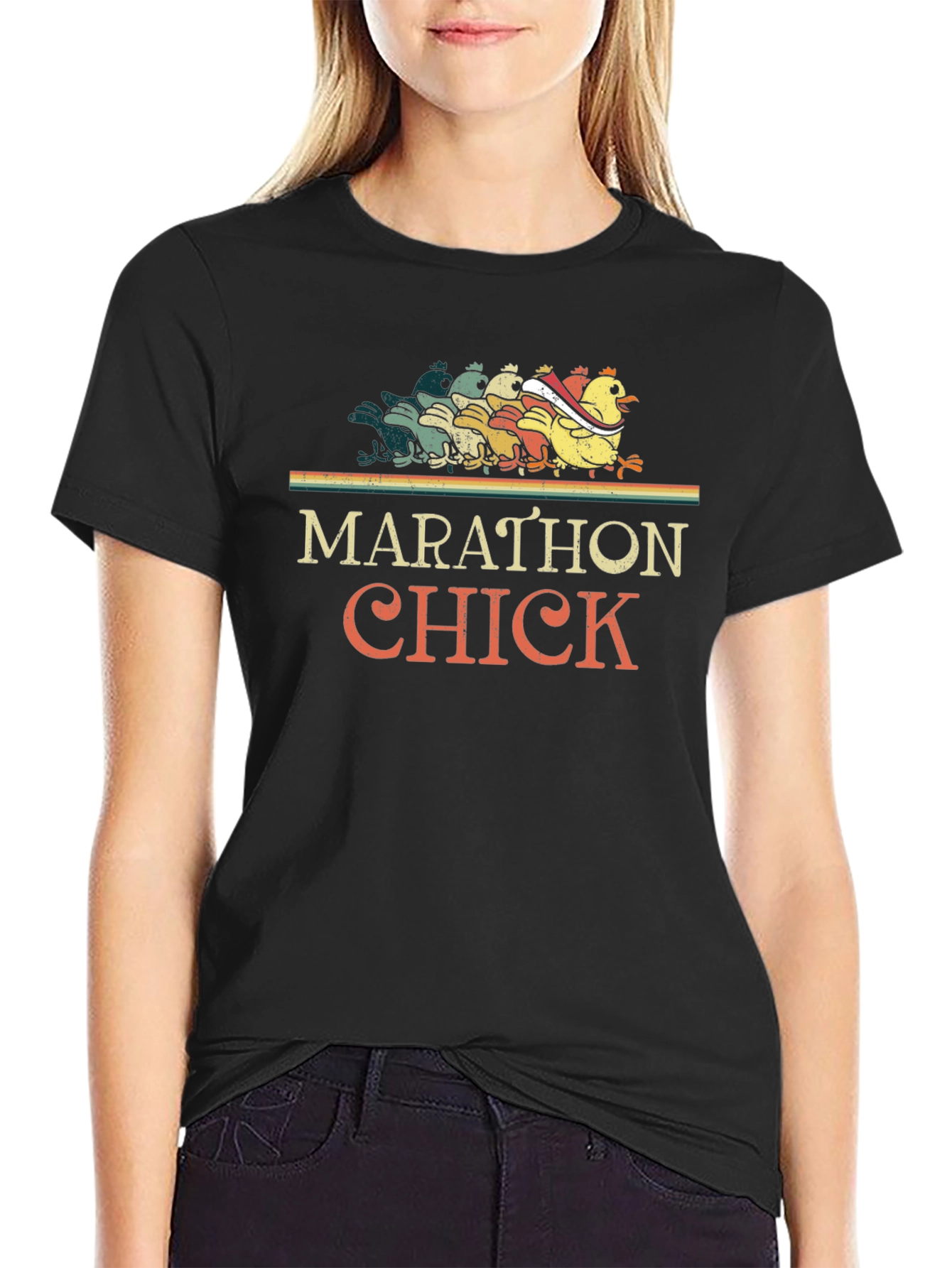Marathon Chick Running Graphic Tee