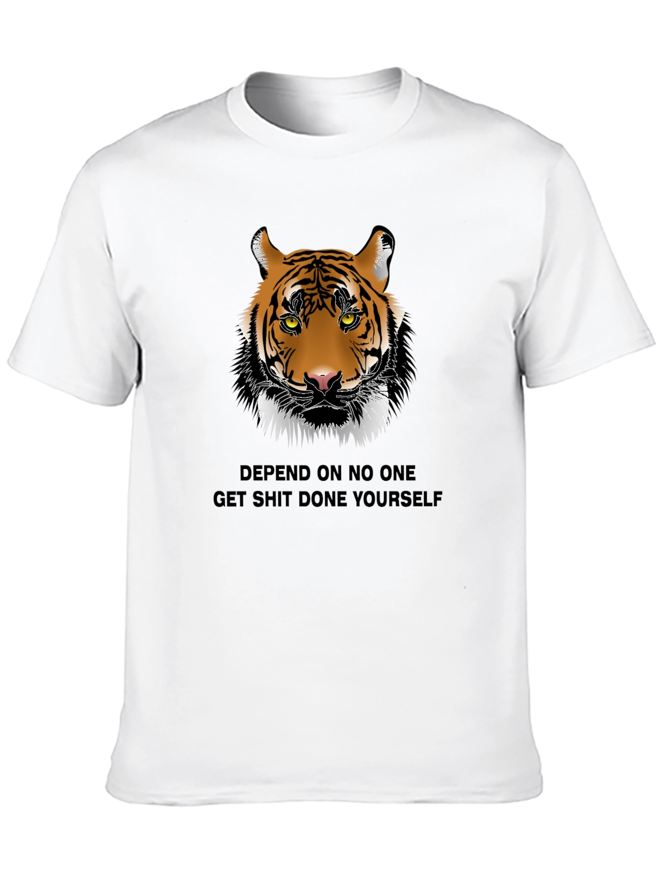 Tiger Graphic Print Crew Neck T-Shirt