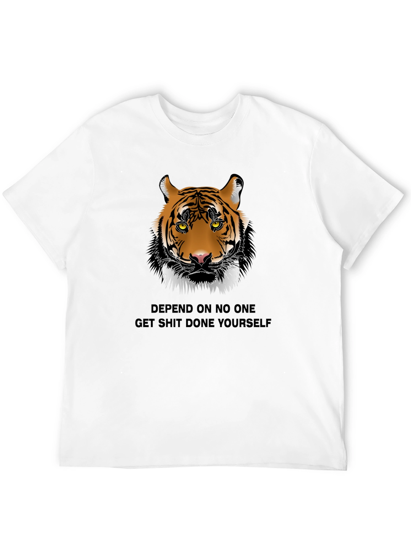 Tiger Graphic Print Crew Neck T-Shirt