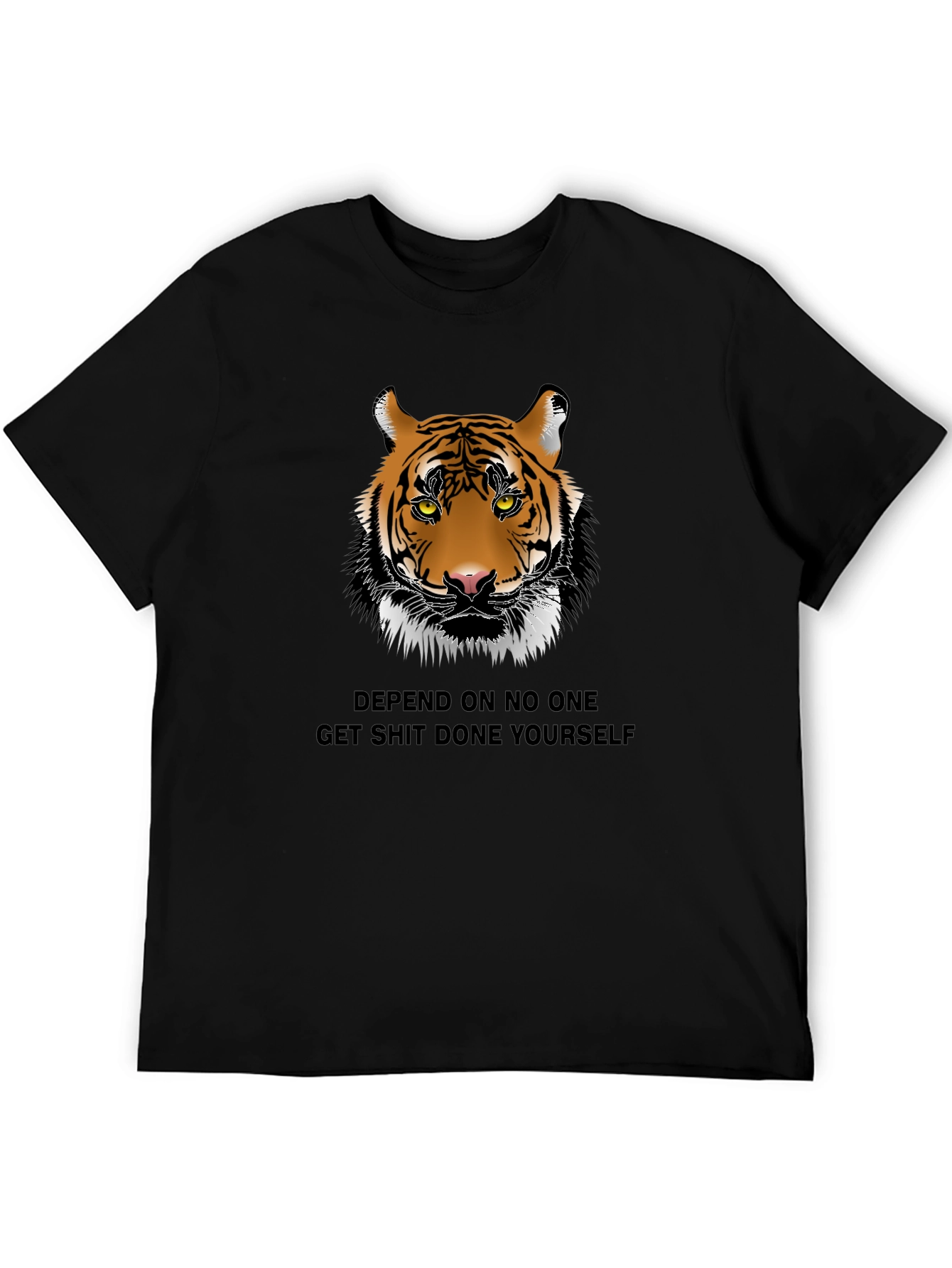 Tiger Graphic Print Crew Neck T-Shirt
