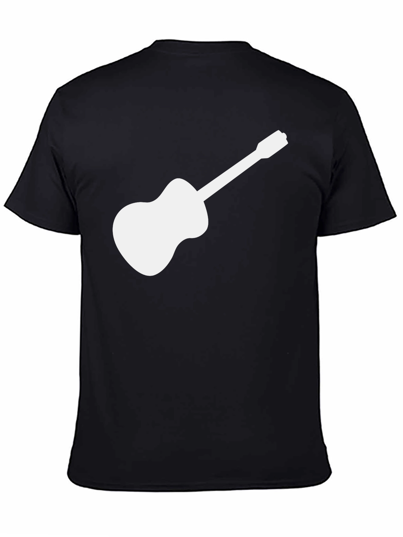 Guitar Graphic Tee - Black Cotton T-Shirt