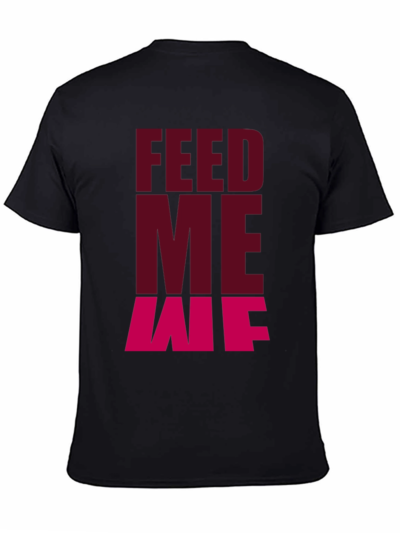 Feed Me T-Shirt - Casual Black Graphic Tee