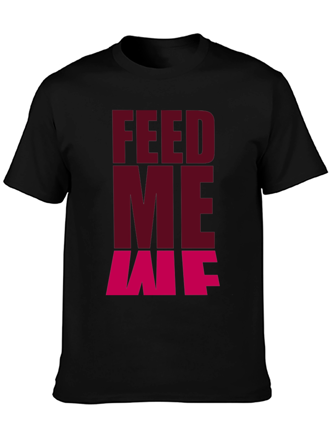 Feed Me T-Shirt - Casual Black Graphic Tee