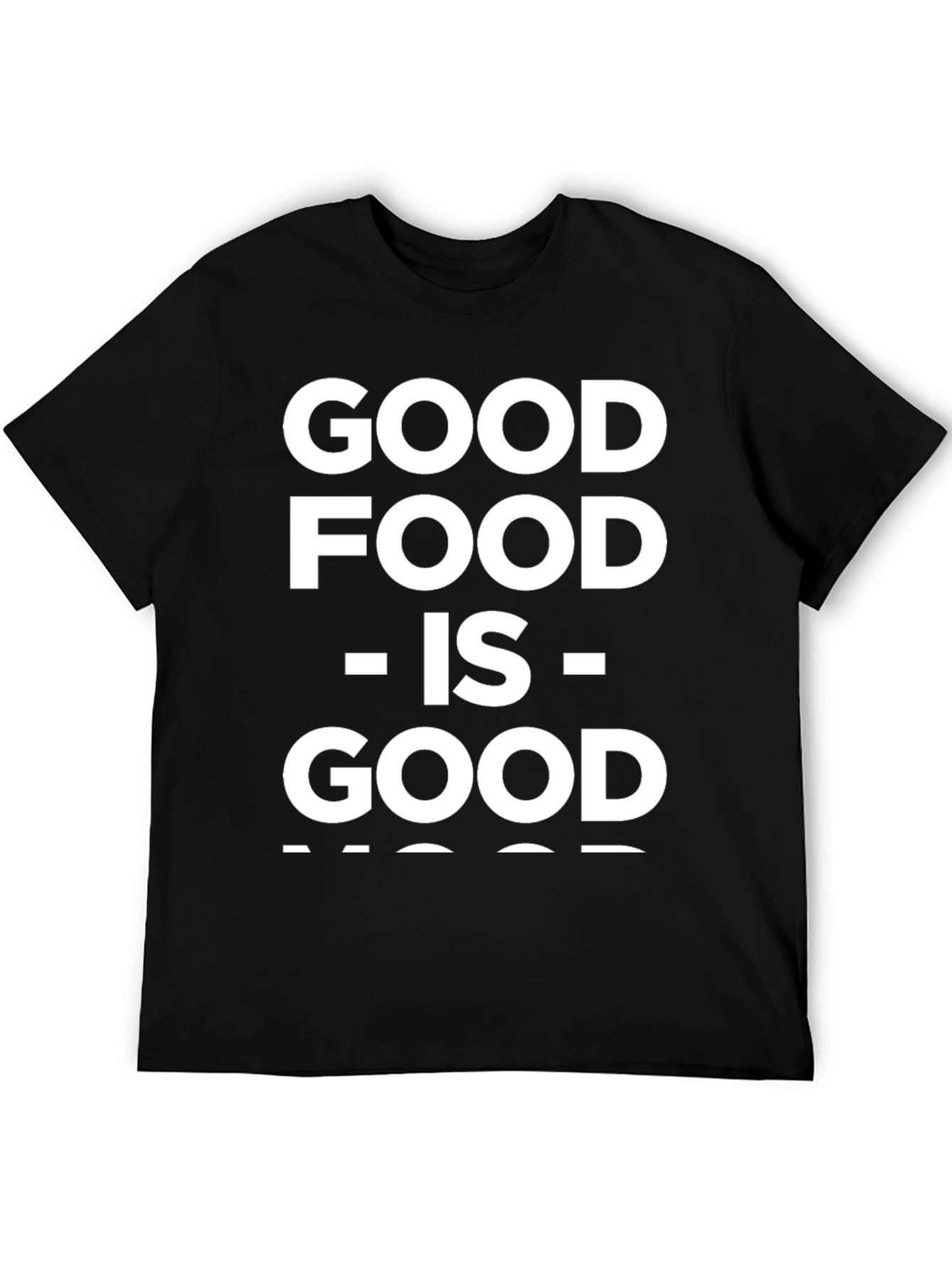 Good Food Good Mood Black Graphic T-Shirt
