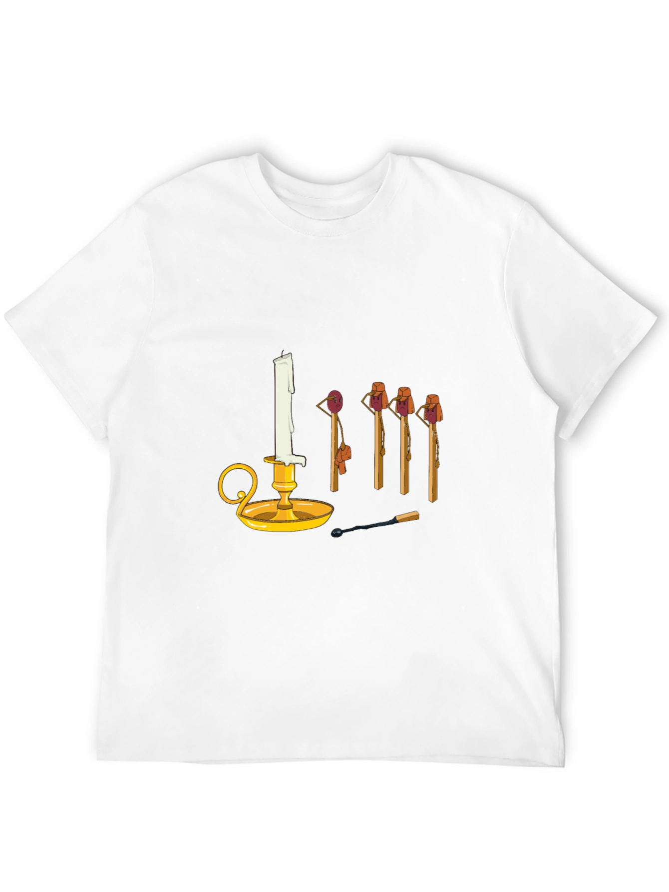Humorous Candle & Matchsticks Graphic Tee