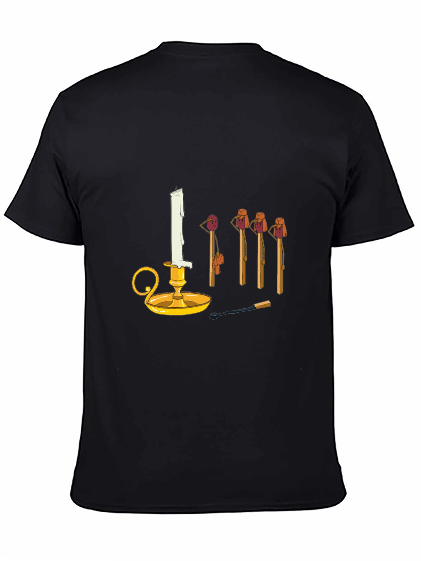 Humorous Candle & Matchsticks Graphic Tee